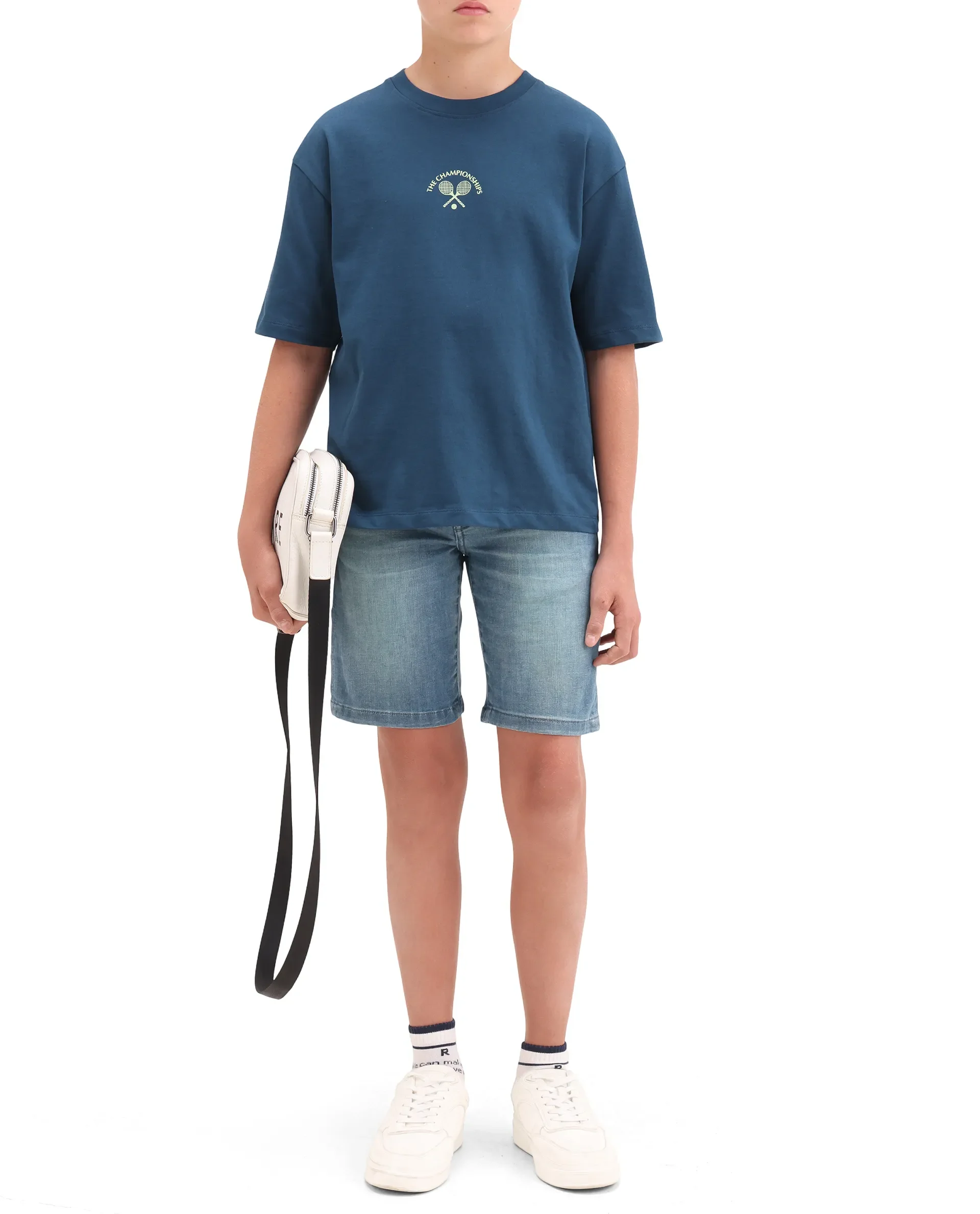Rare Ones Kids Marin-2 Light Blue Cotton Blend Fabric Zipper Closure Regular Fit Shorts - Image 2
