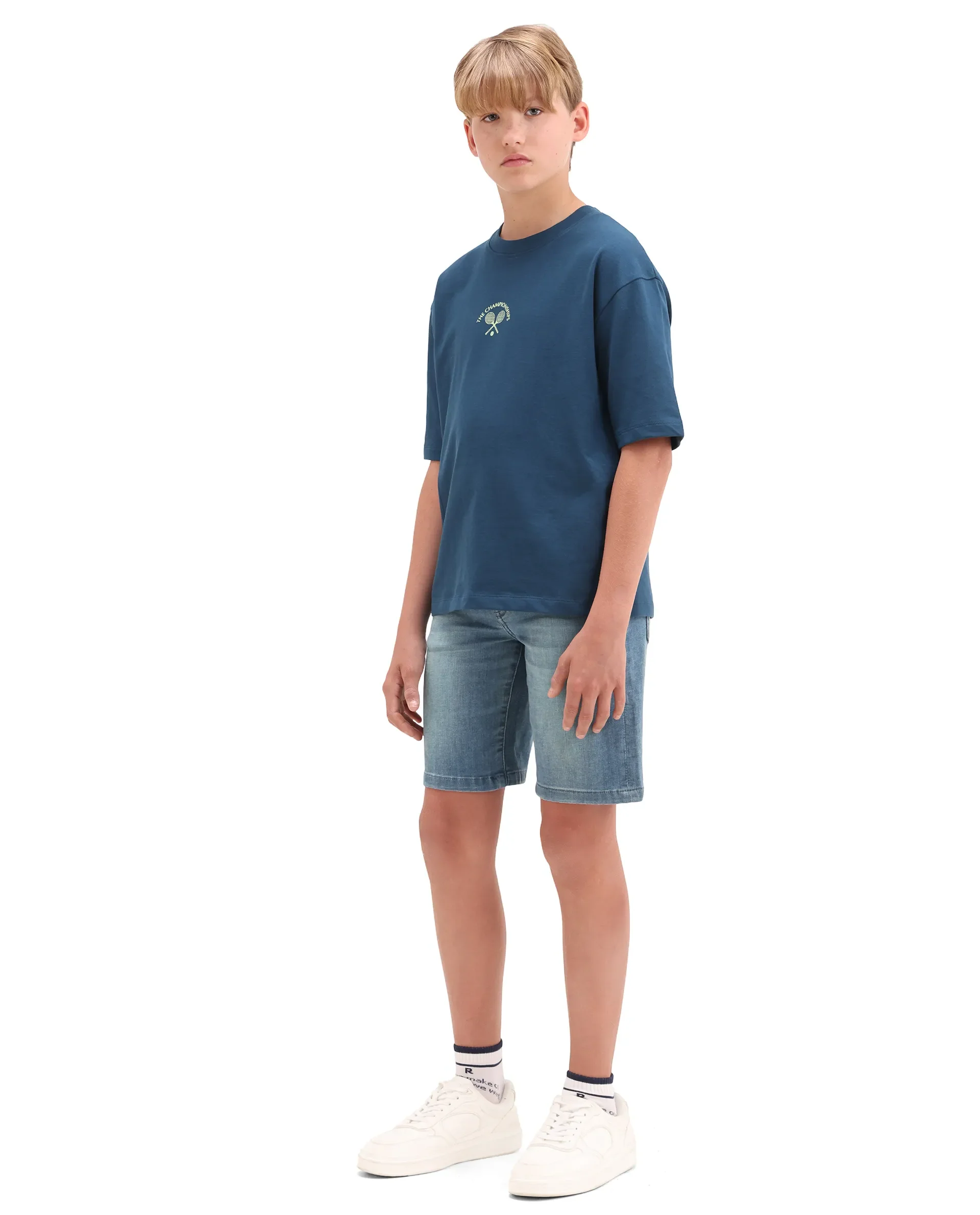 Rare Ones Kids Marin-2 Light Blue Cotton Blend Fabric Zipper Closure Regular Fit Shorts - Image 6