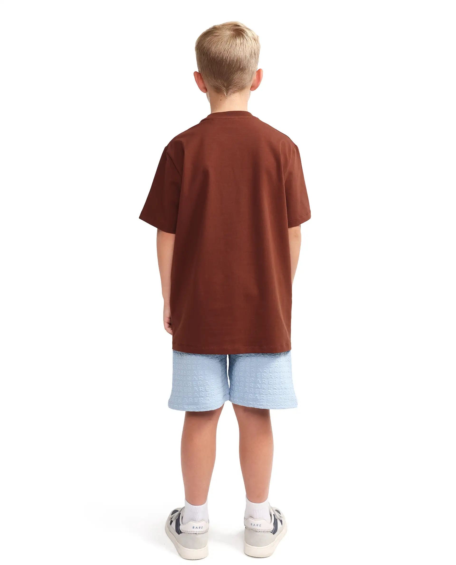 Rare Ones Kids Myrok-B Blue Polyester Blend Fabric Drawstring Closure Jacquard Regular Fit Shorts - Image 9