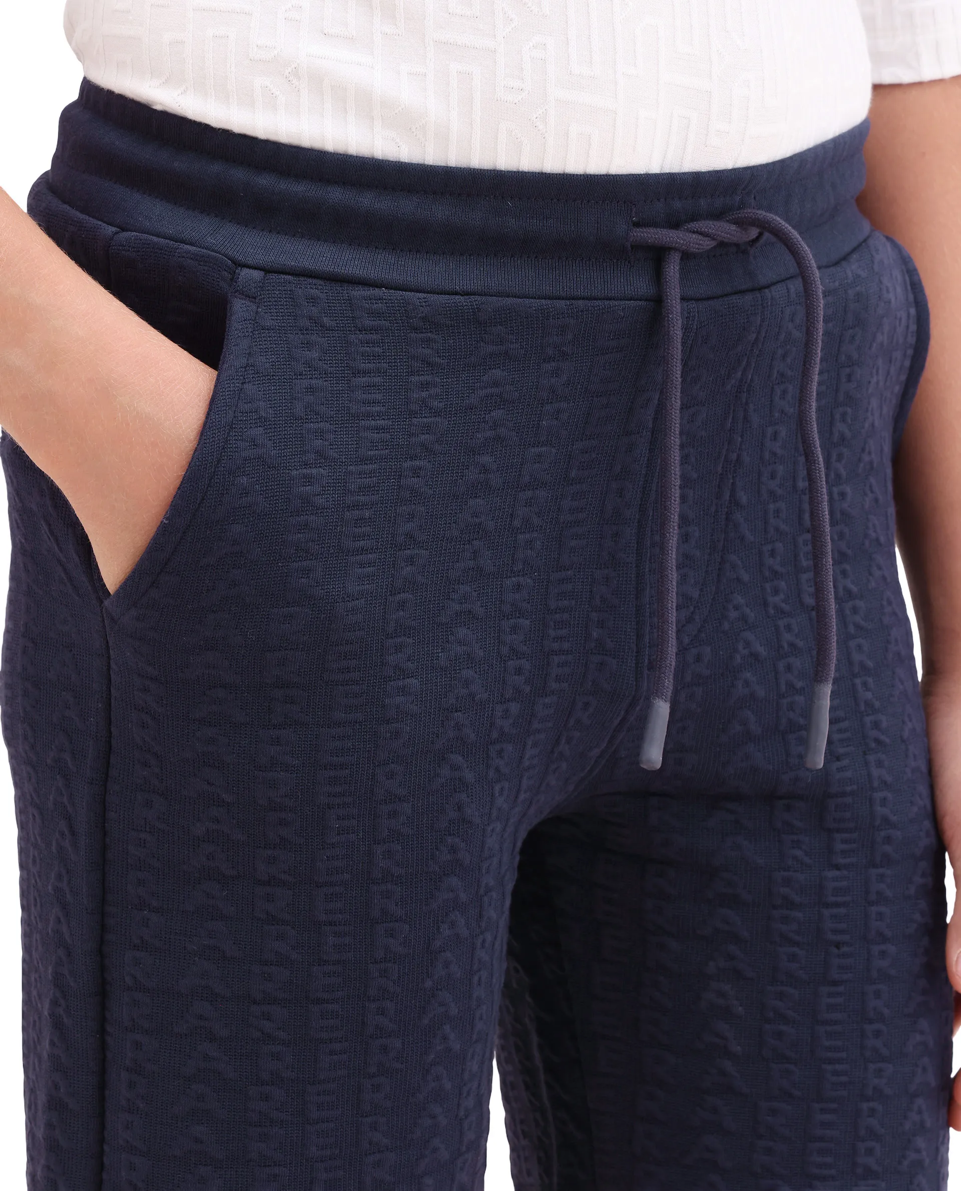 Rare Ones Kids Myrok-B Purple Polyester Blend Fabric Drawstring Closure Jacquard Regular Fit Shorts - Image 3