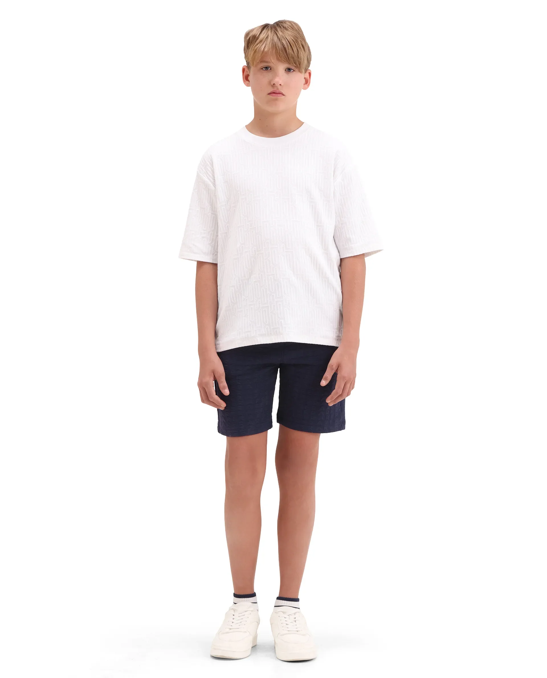 Rare Ones Kids Myrok-B Purple Polyester Blend Fabric Drawstring Closure Jacquard Regular Fit Shorts - Image 4