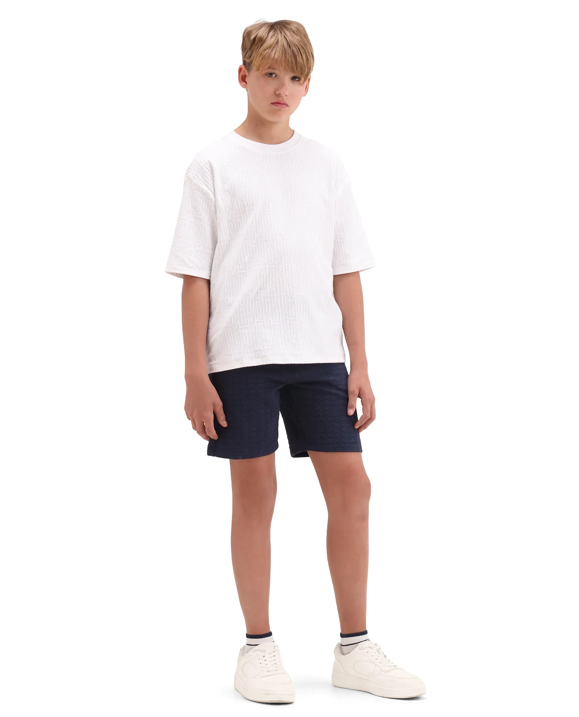 Rare Ones Kids Myrok-B Purple Polyester Blend Fabric Drawstring Closure Jacquard Regular Fit Shorts - Image 6