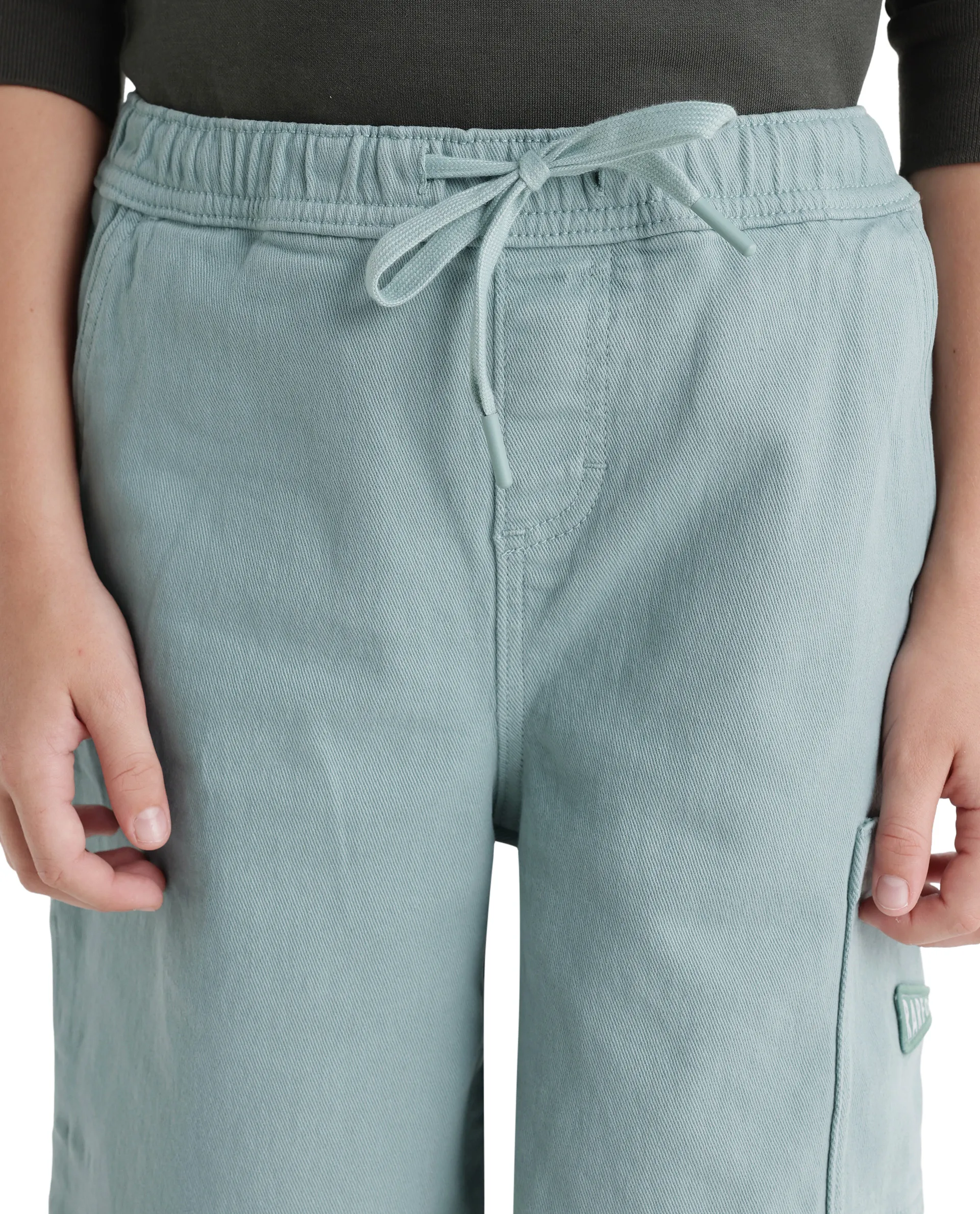 Rare Ones Kids Olio Sage Cotton Fabric Pull-On Closure Regular Fit Shorts - Image 2