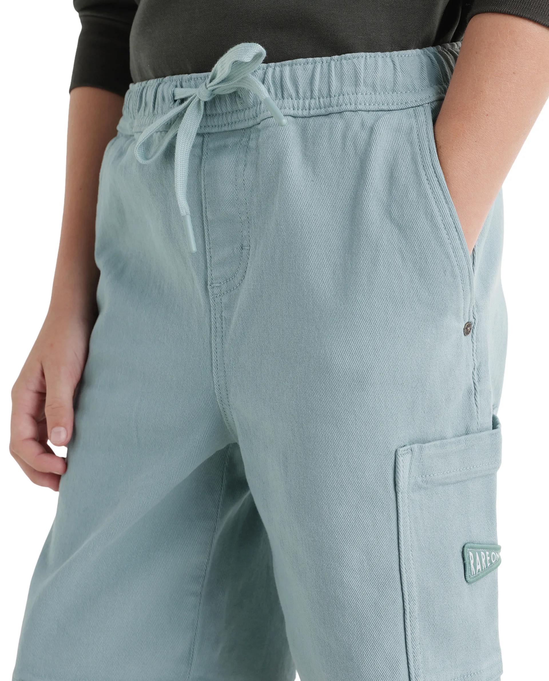 Rare Ones Kids Olio Sage Cotton Fabric Pull-On Closure Regular Fit Shorts - Image 5