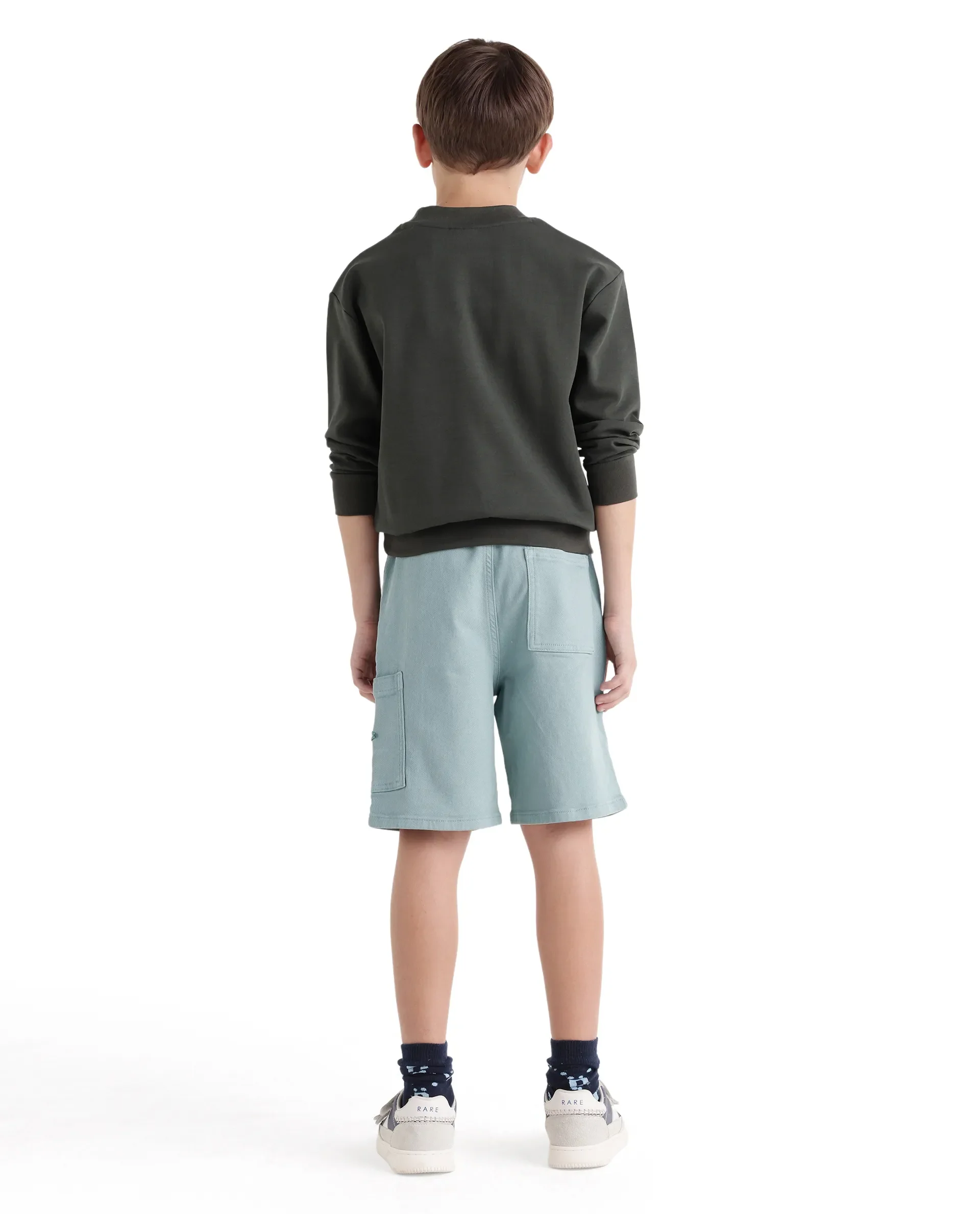 Rare Ones Kids Olio Sage Cotton Fabric Pull-On Closure Regular Fit Shorts - Image 8