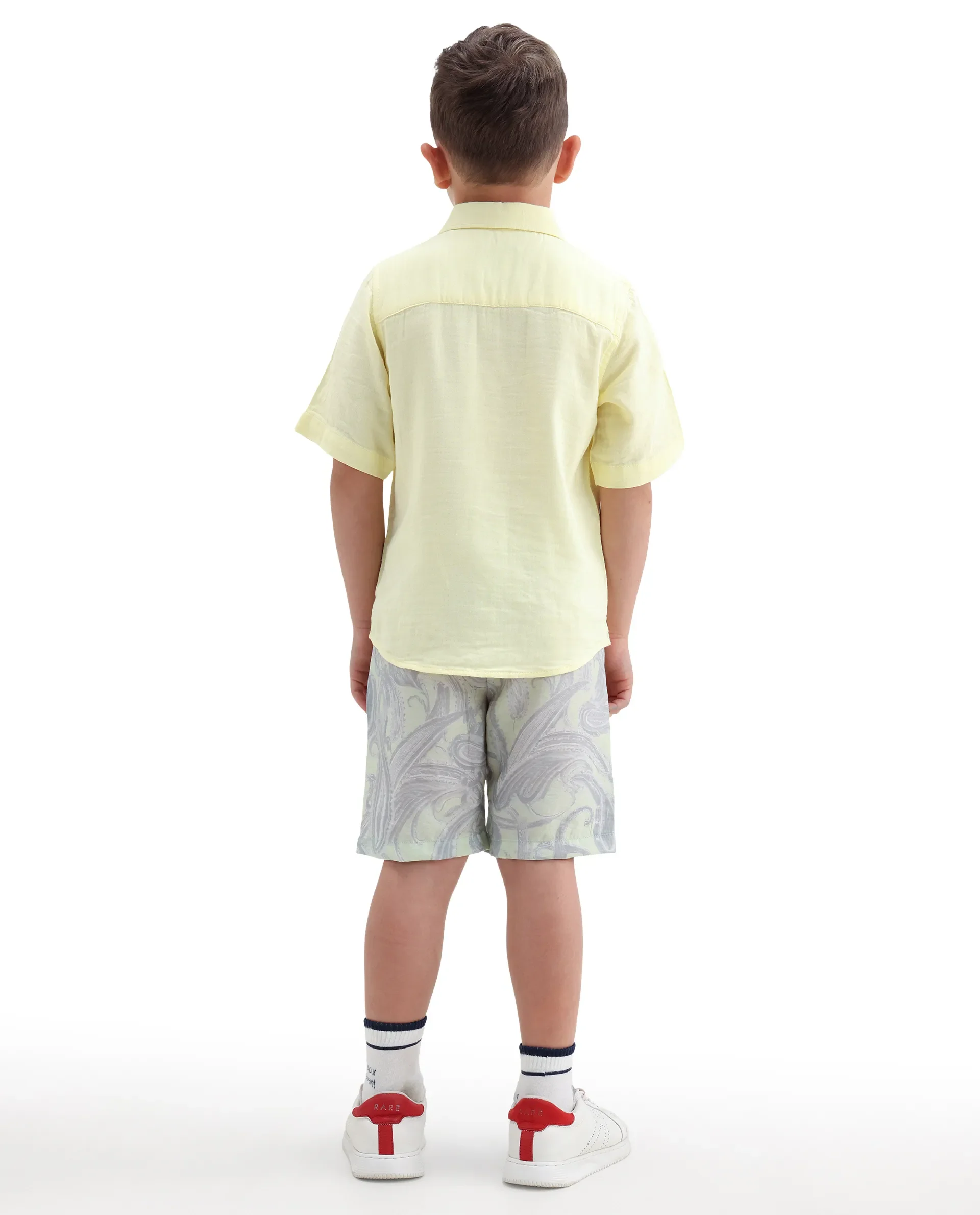 Rare Ones Kids Pasel-B Fluorescent Green Viscose Blend Button Closure Regular Fit Shorts - Image 8