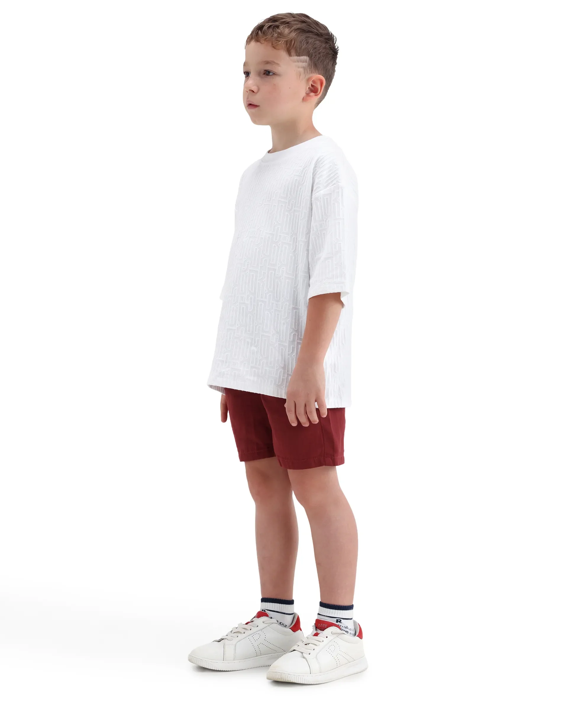 Rare Ones Kids Pinto-K-26 Red Cotton Blend Button Closure Regular Fit Shorts - Image 6