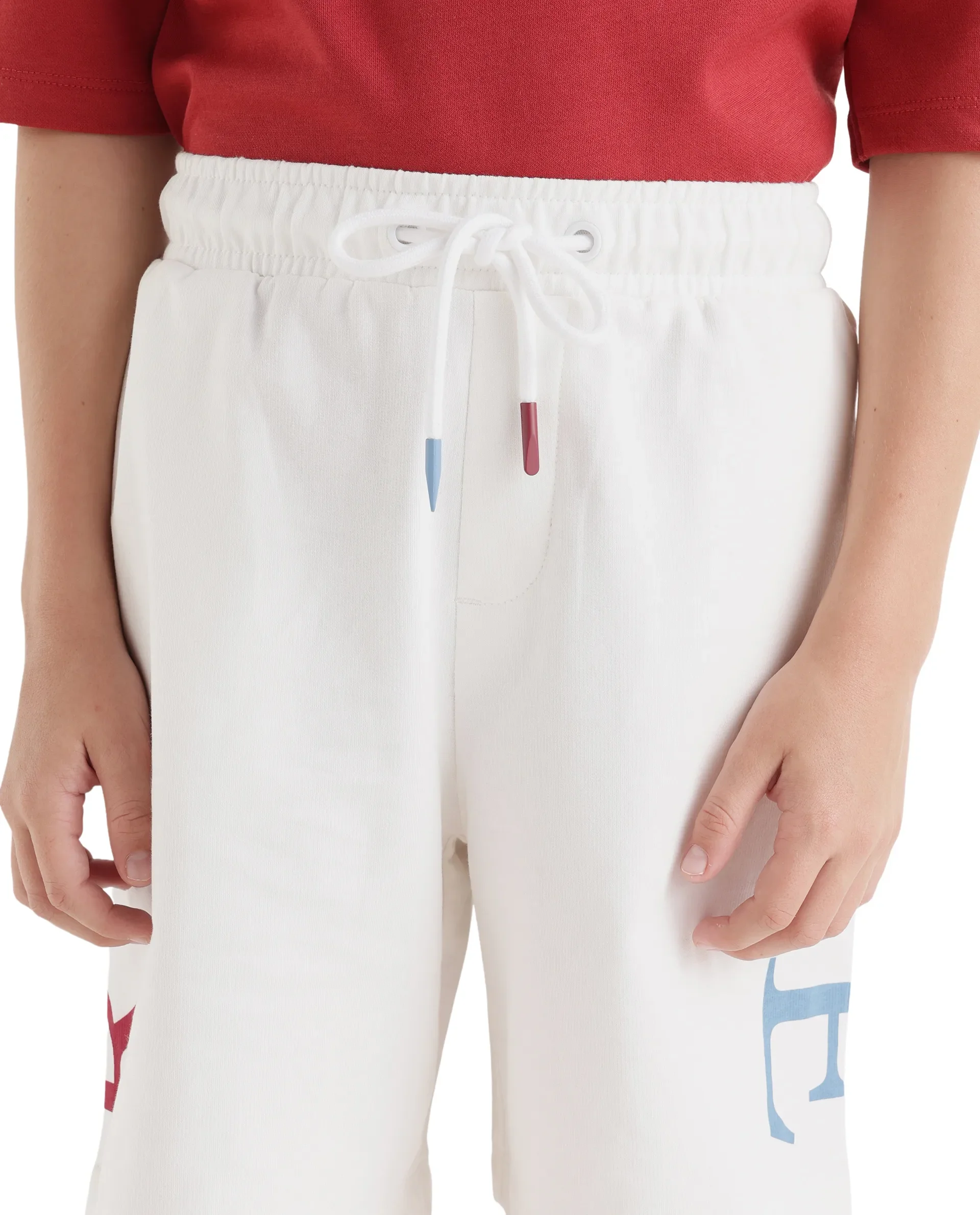 Rare Ones Kids Rixo-B White Cotton Fabric Drawstring Closure Pigment Print Regular Fit Shorts - Image 2
