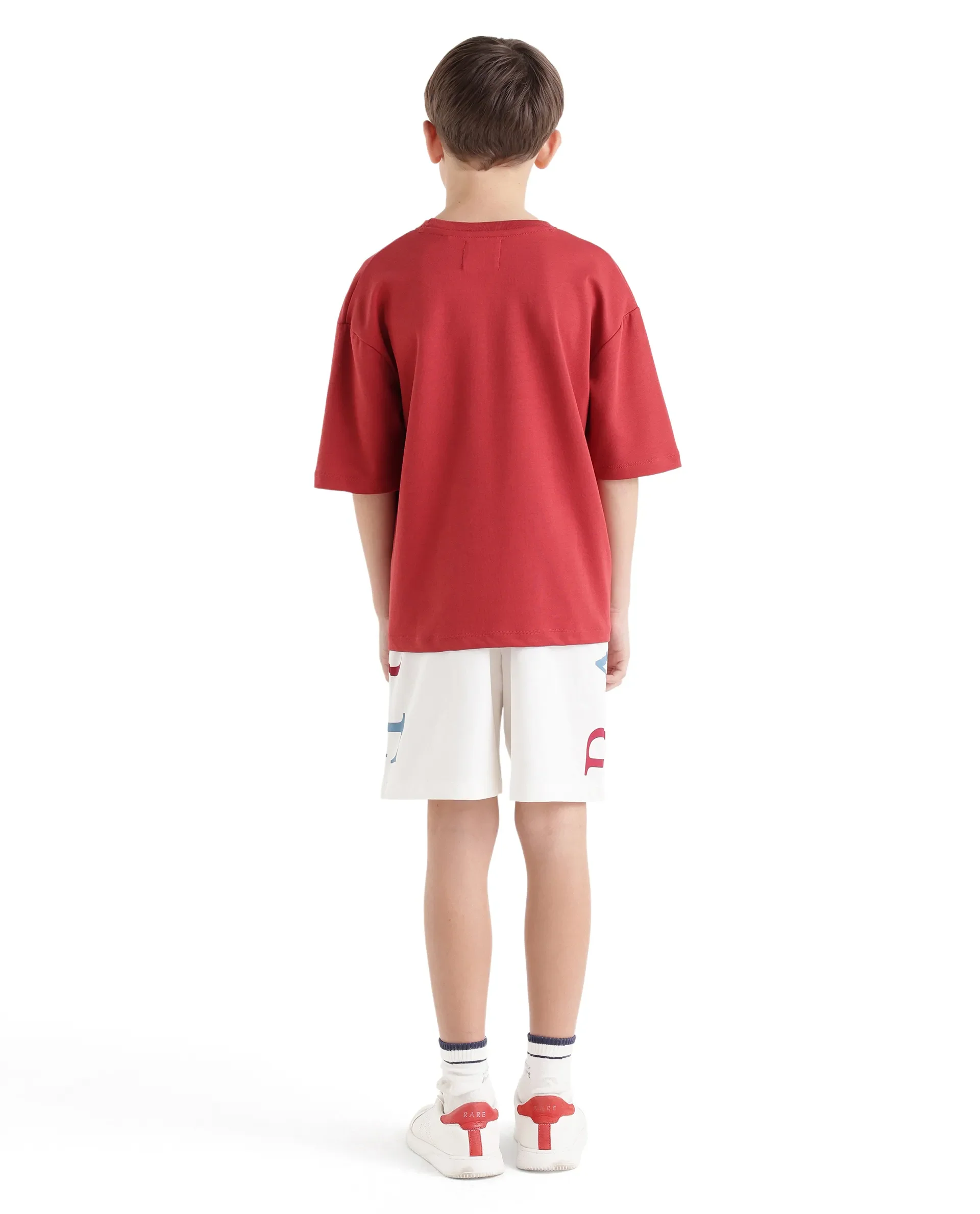 Rare Ones Kids Rixo-B White Cotton Fabric Drawstring Closure Pigment Print Regular Fit Shorts - Image 8