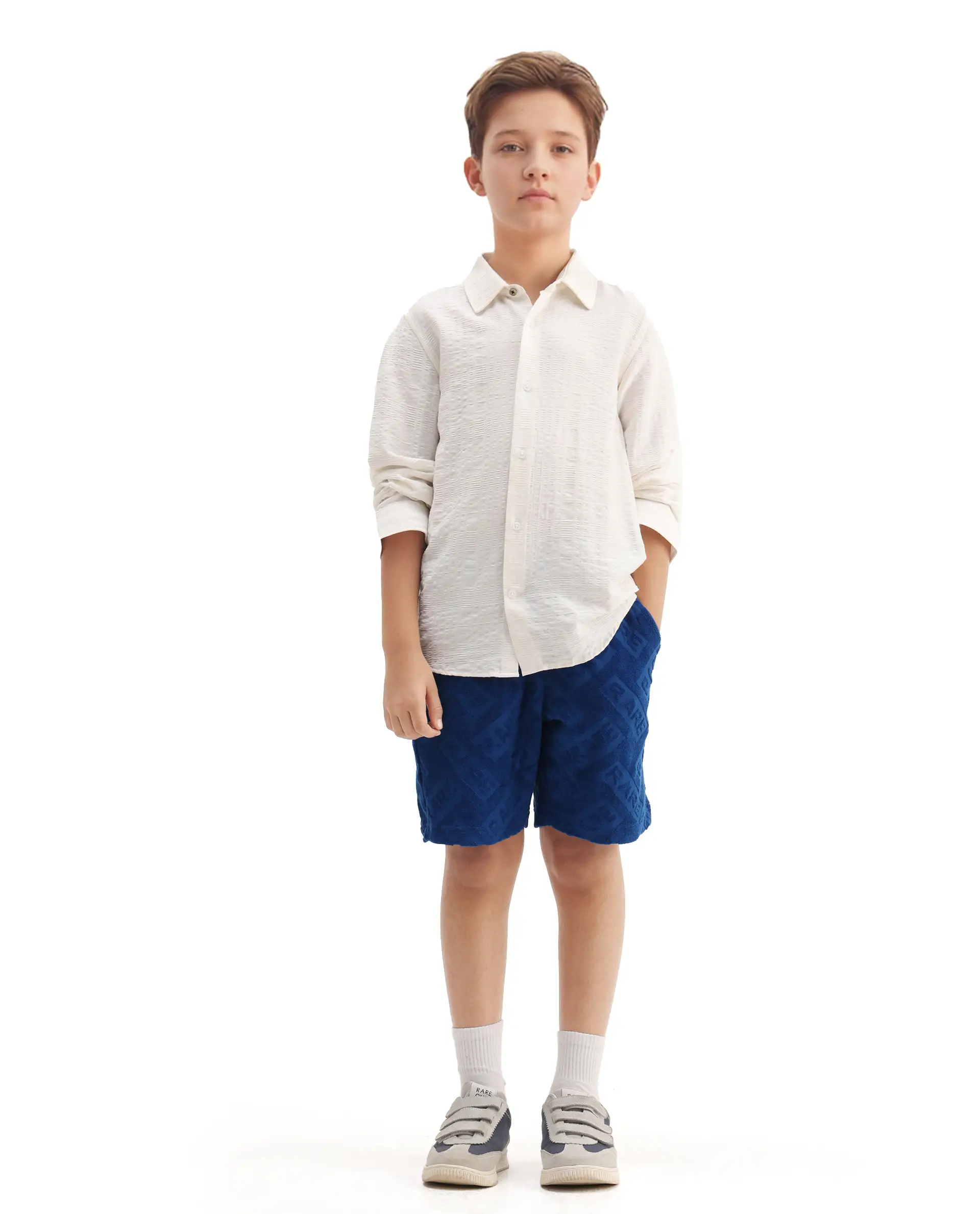 Rare Ones Kids Zilo-B Blue Cotton All Over Print Drawstring Closure Regular Fit Shorts - Image 3