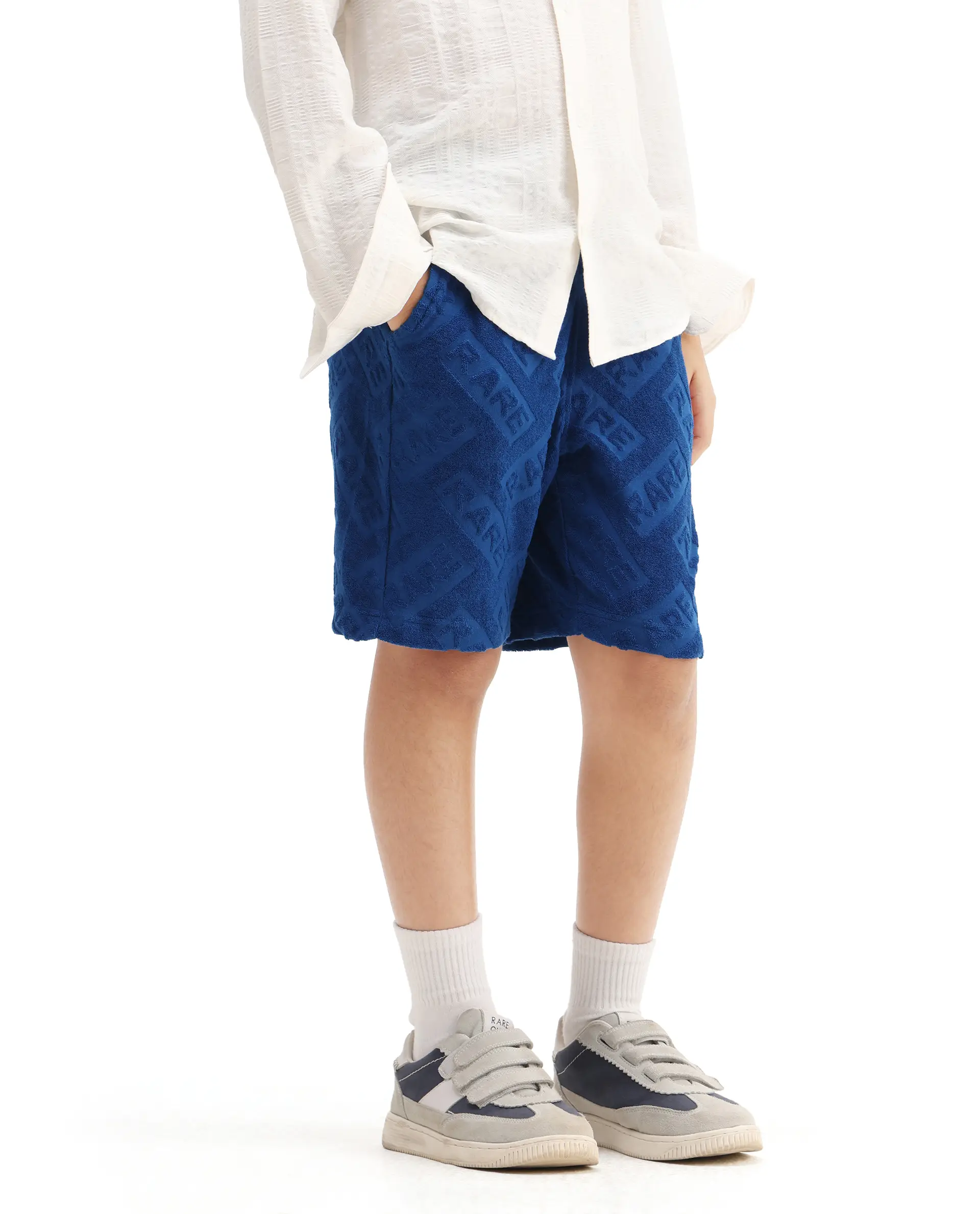 Rare Ones Kids Zilo-B Blue Cotton All Over Print Drawstring Closure Regular Fit Shorts - Image 4