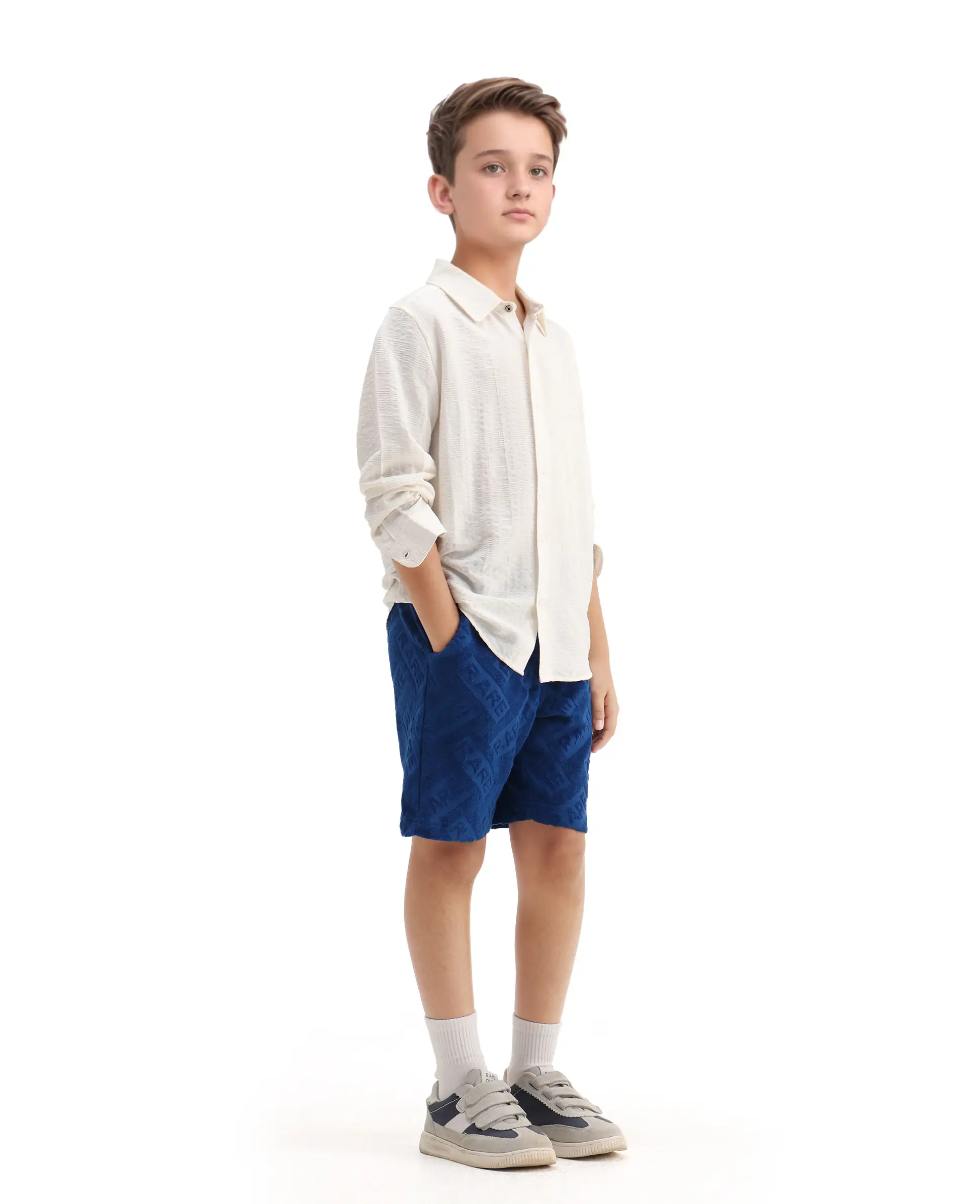 Rare Ones Kids Zilo-B Blue Cotton All Over Print Drawstring Closure Regular Fit Shorts - Image 6