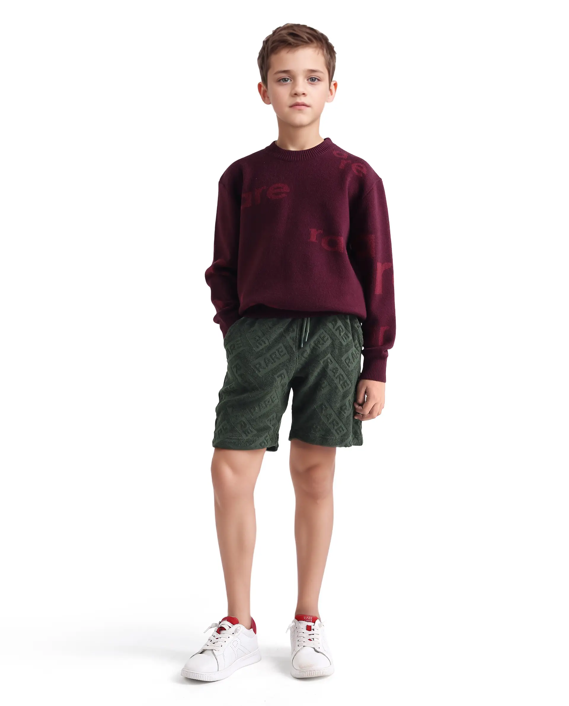 Rare Ones Kids Zilo-B Olive Cotton All Over Print Drawstring Closure Regular Fit Shorts - Image 3