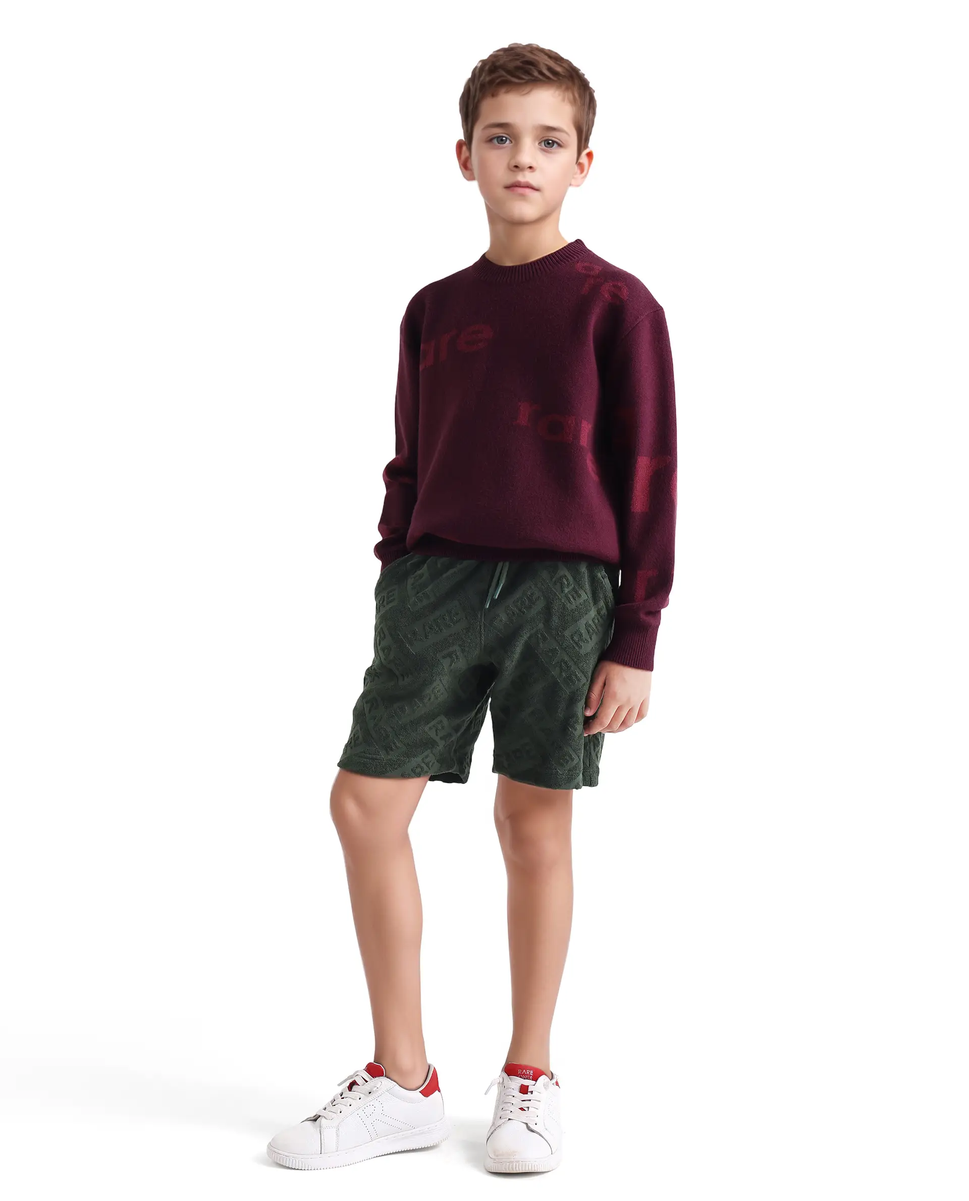 Rare Ones Kids Zilo-B Olive Cotton All Over Print Drawstring Closure Regular Fit Shorts - Image 5