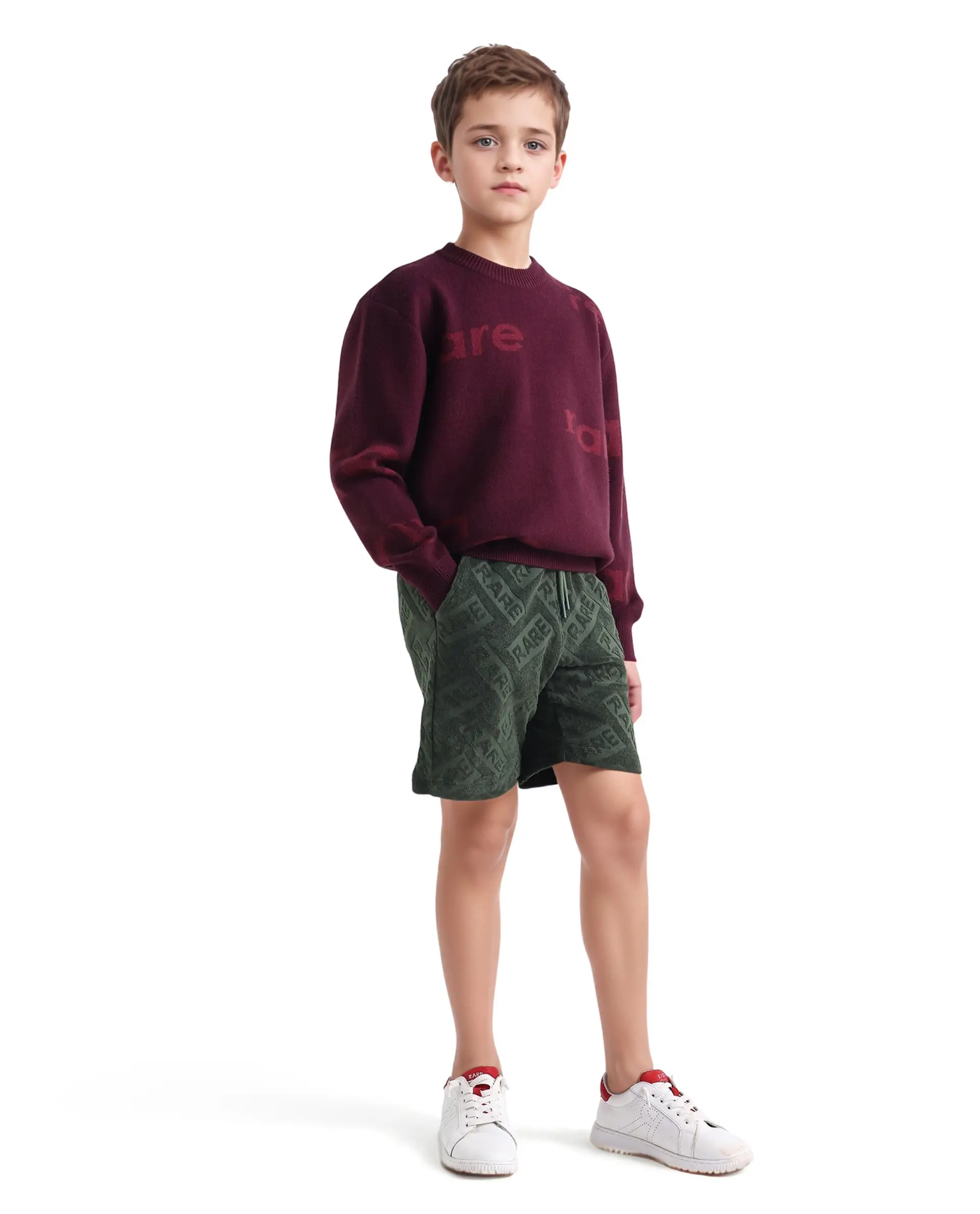 Rare Ones Kids Zilo-B Olive Cotton All Over Print Drawstring Closure Regular Fit Shorts - Image 6