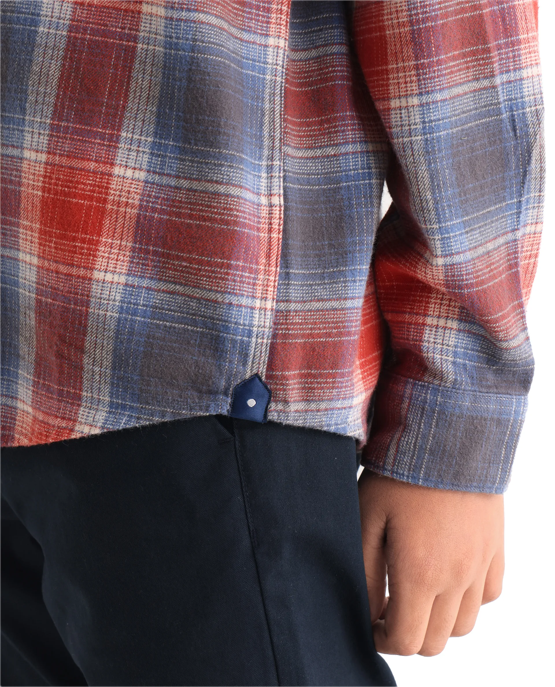 Rare Ones Kids Soren Dusky Rust Cotton Checked Button Closure Regular Fit Shirt - Image 5