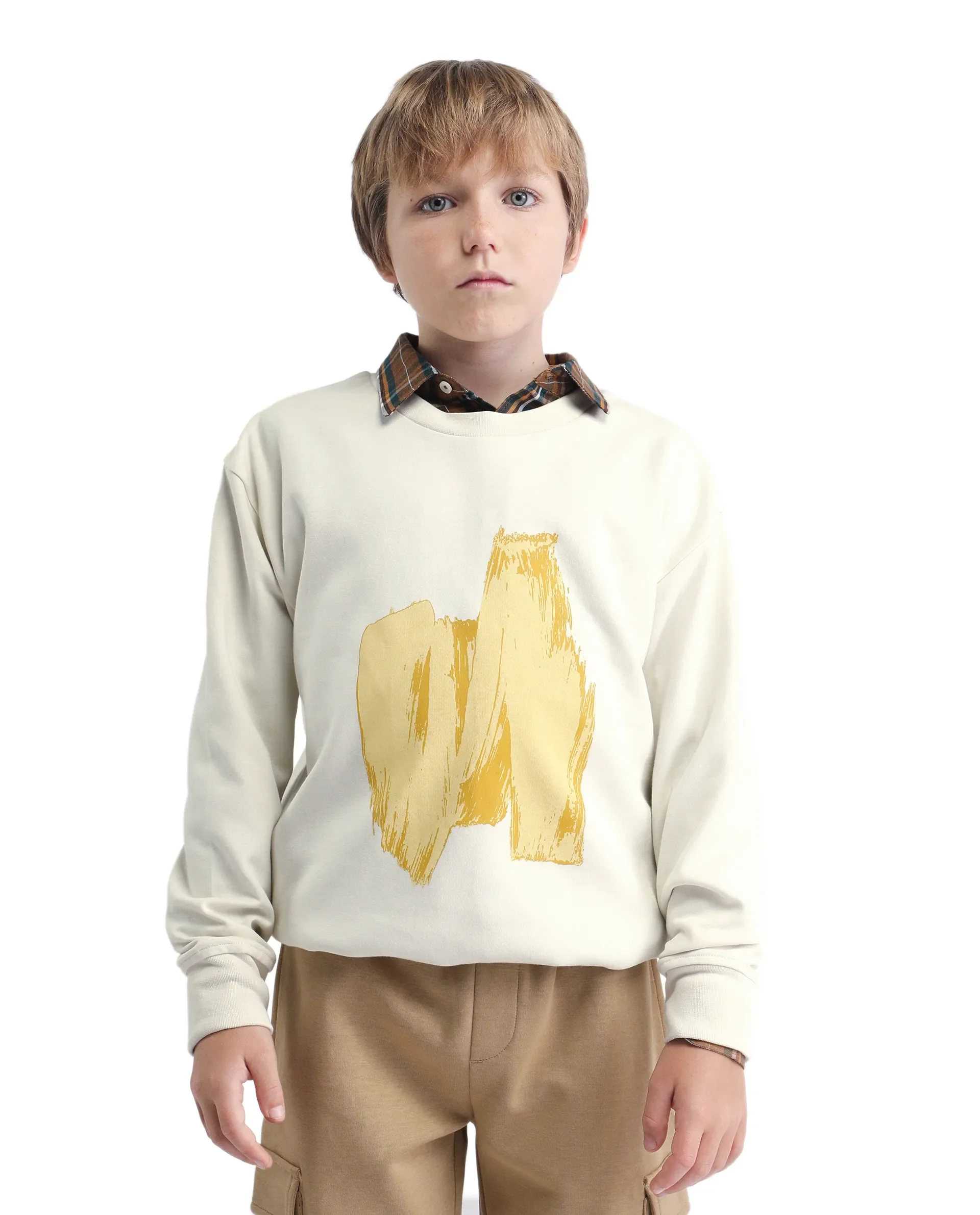Rare Ones Kids Bunk Off White Cotton Blend Regular Fit Sweatshirt - Image 4