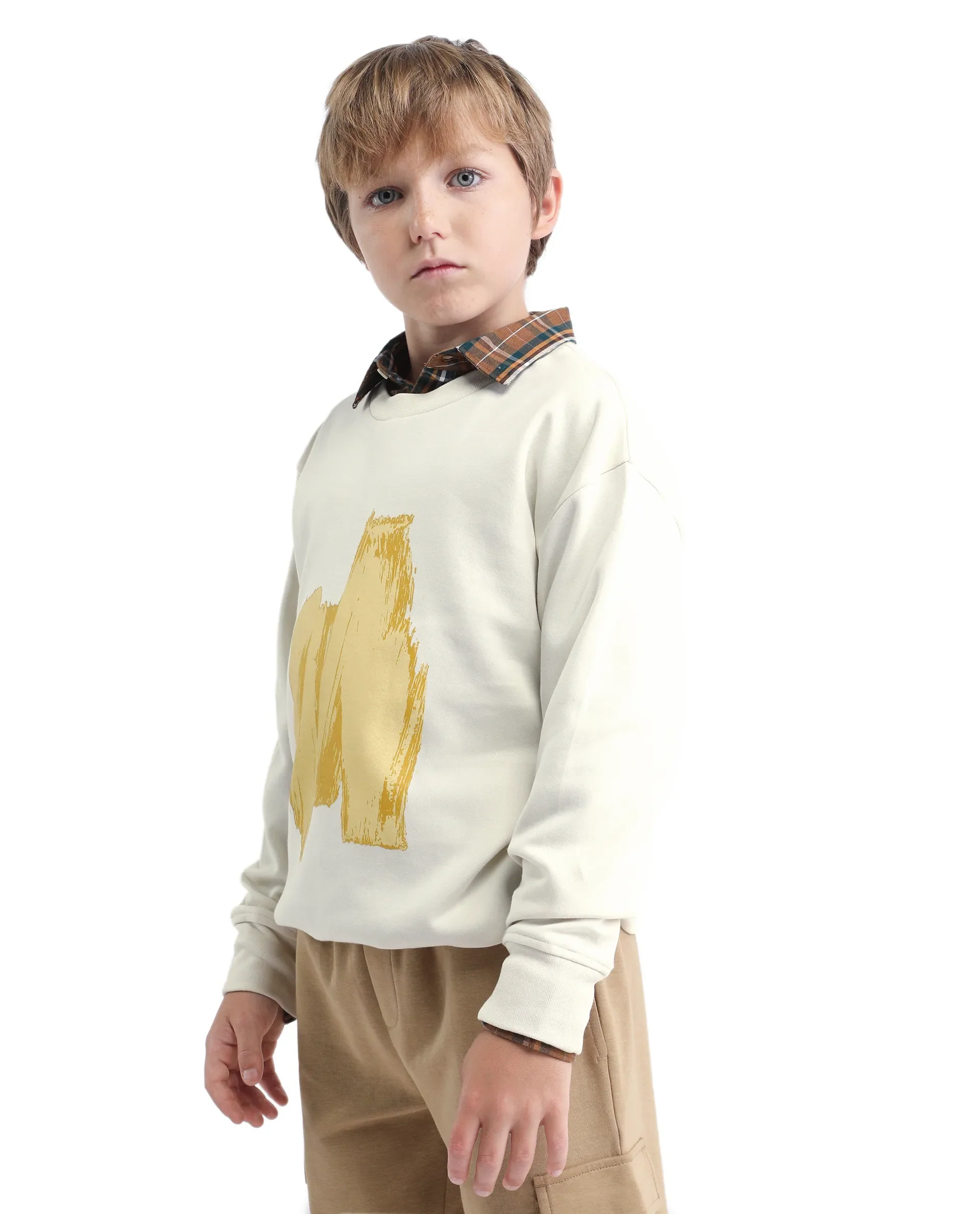 Rare Ones Kids Bunk Off White Cotton Blend Regular Fit Sweatshirt - Image 5