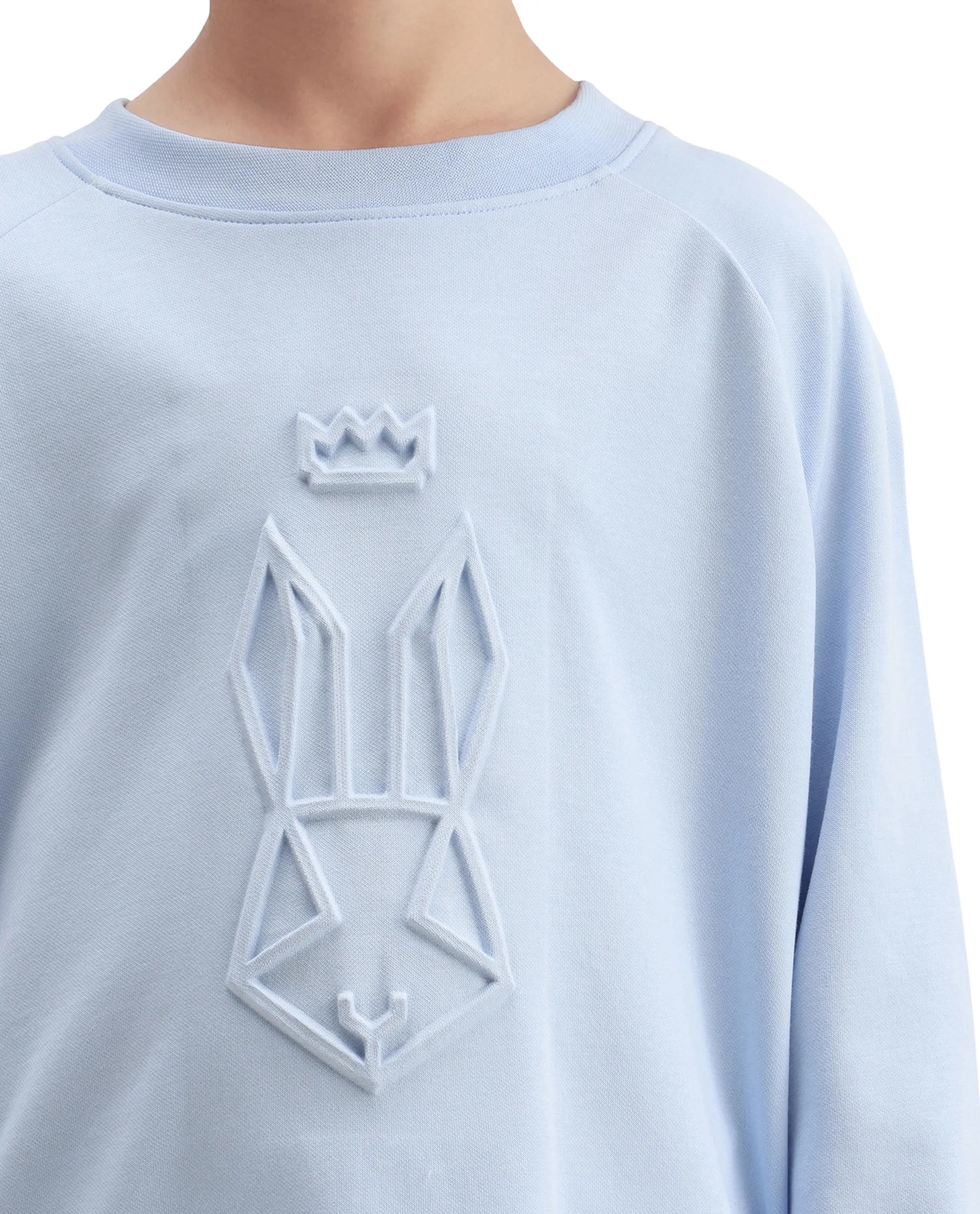 Rare Ones Kids Cadi Lilac Cotton Blend Full Sleeves Embossed Oversized Sweatshirt - Image 4