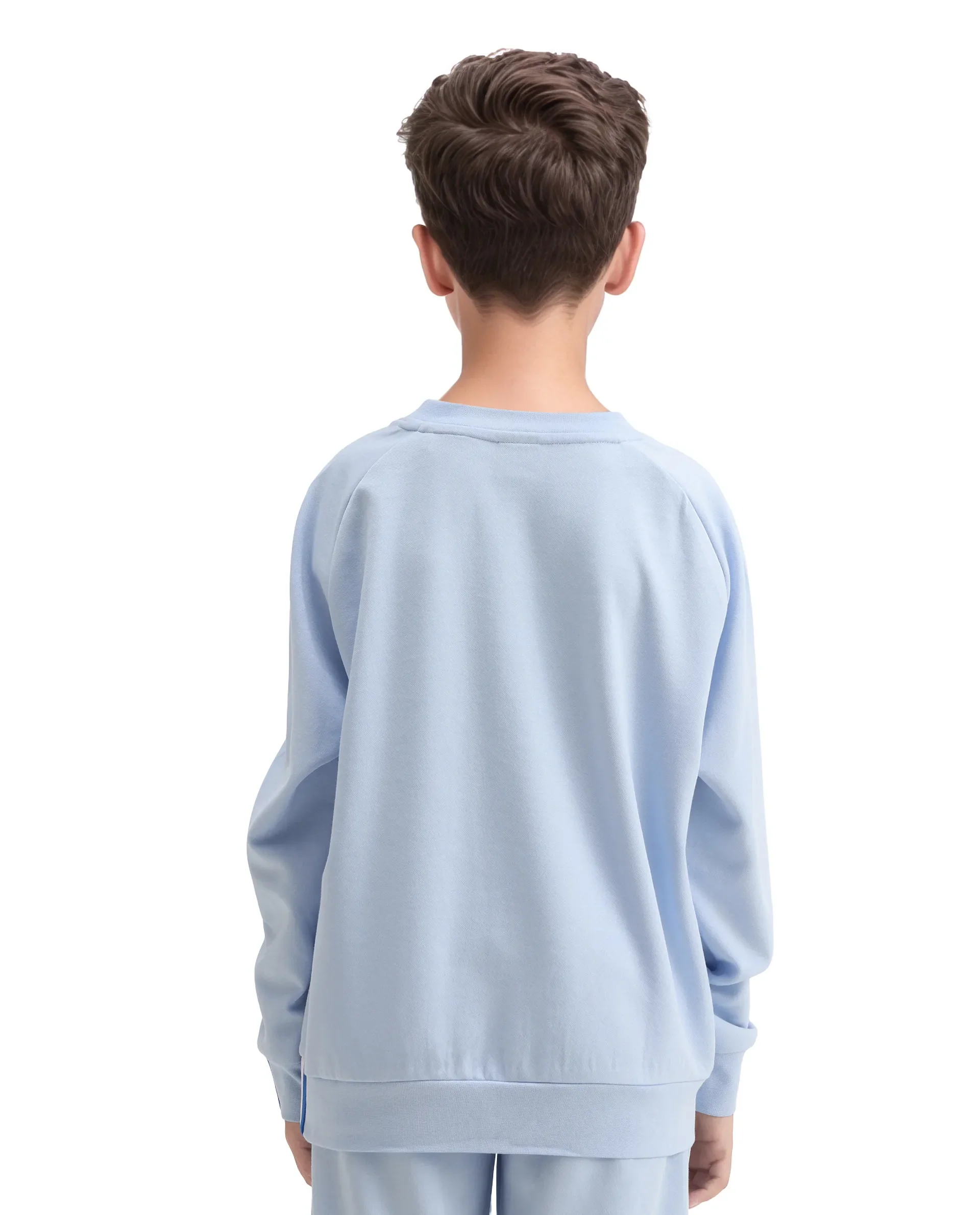 Rare Ones Kids Cadi Lilac Cotton Blend Full Sleeves Embossed Oversized Sweatshirt - Image 7