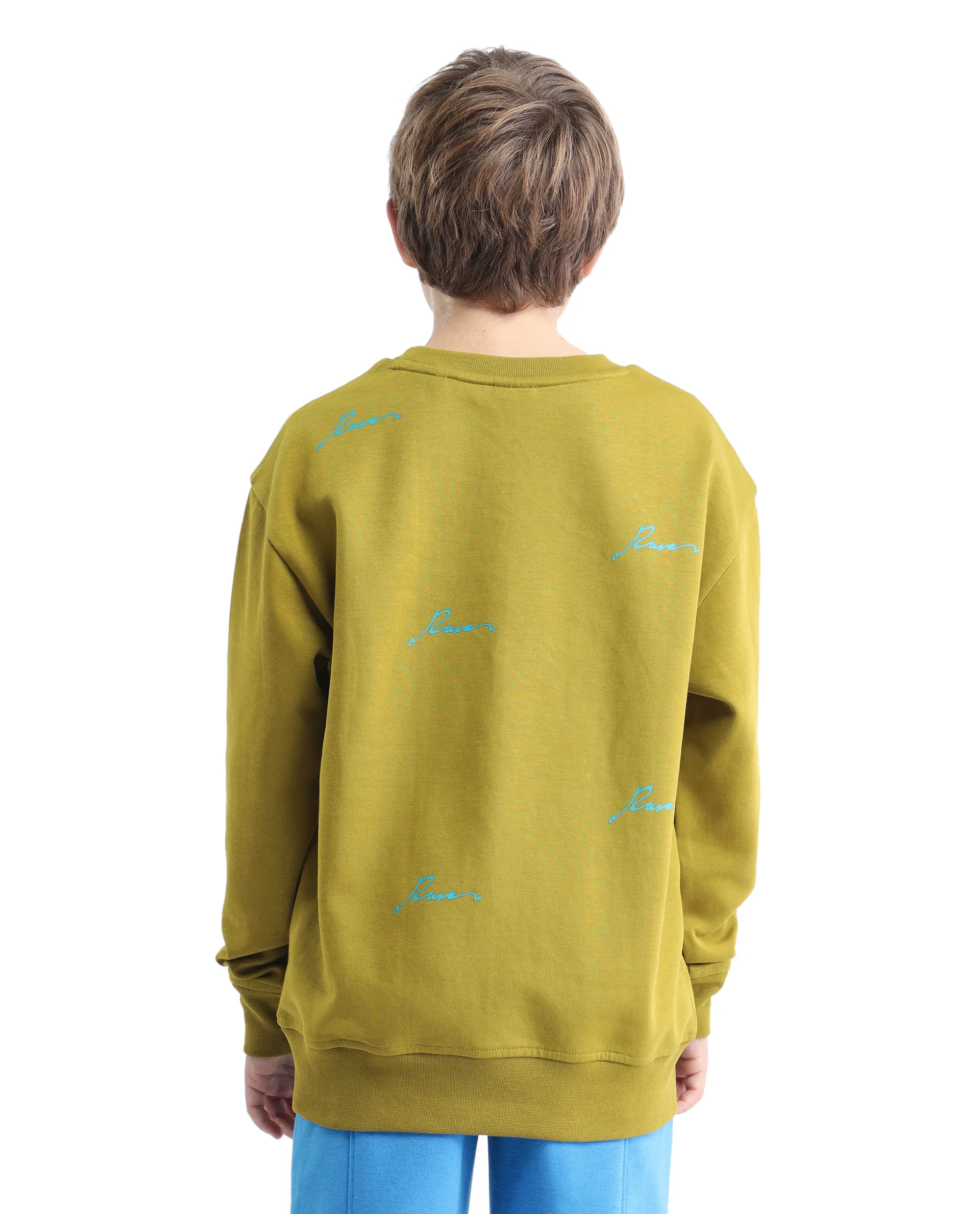 Rare Ones Kids Criz Olive Cotton Blend All Over Print Oversized Sweatshirt - Image 7
