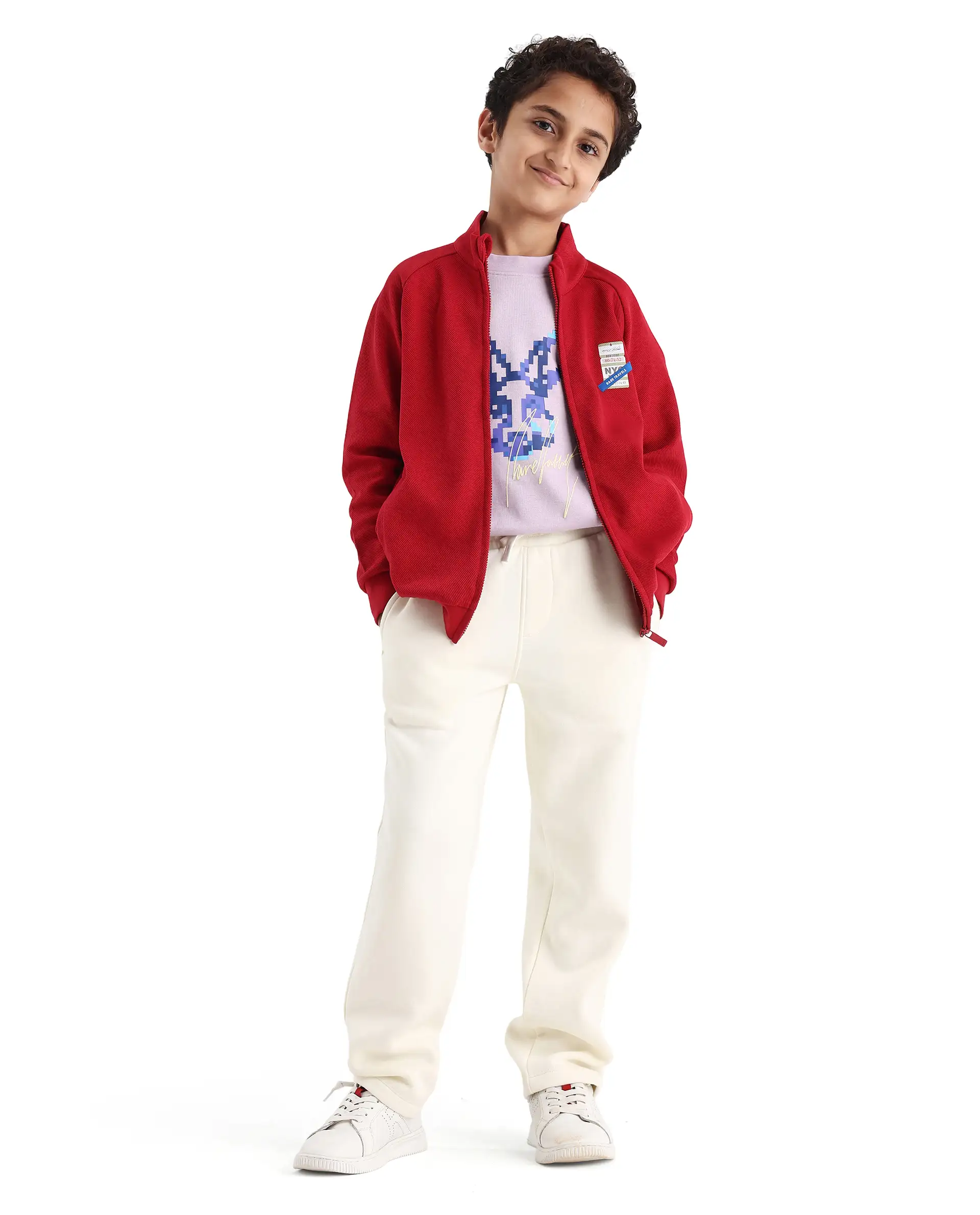 Rare Ones Kids Dane Red Cotton Turtle Neck Oversized Sweatshirt - Image 2