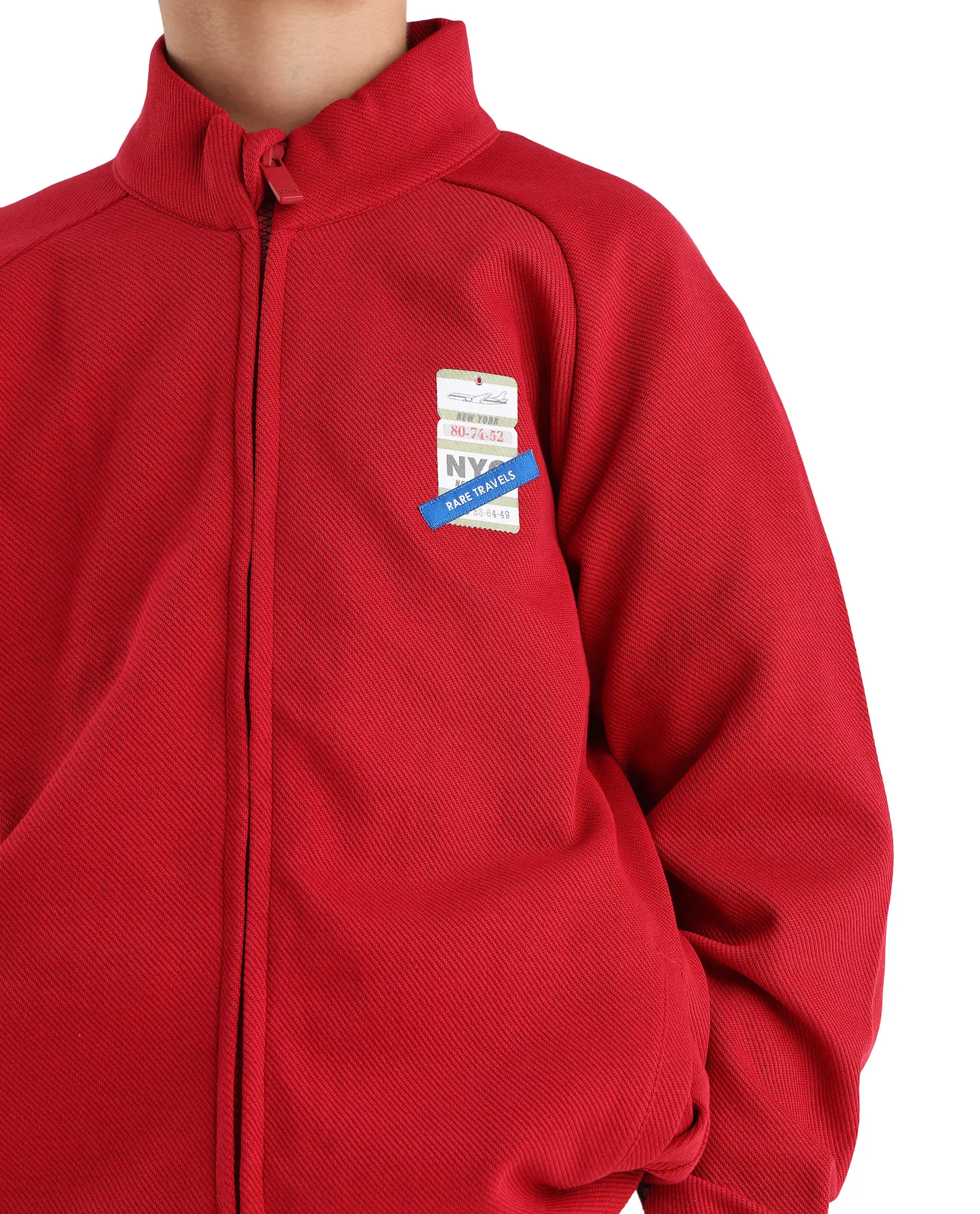 Rare Ones Kids Dane Red Cotton Turtle Neck Oversized Sweatshirt - Image 3