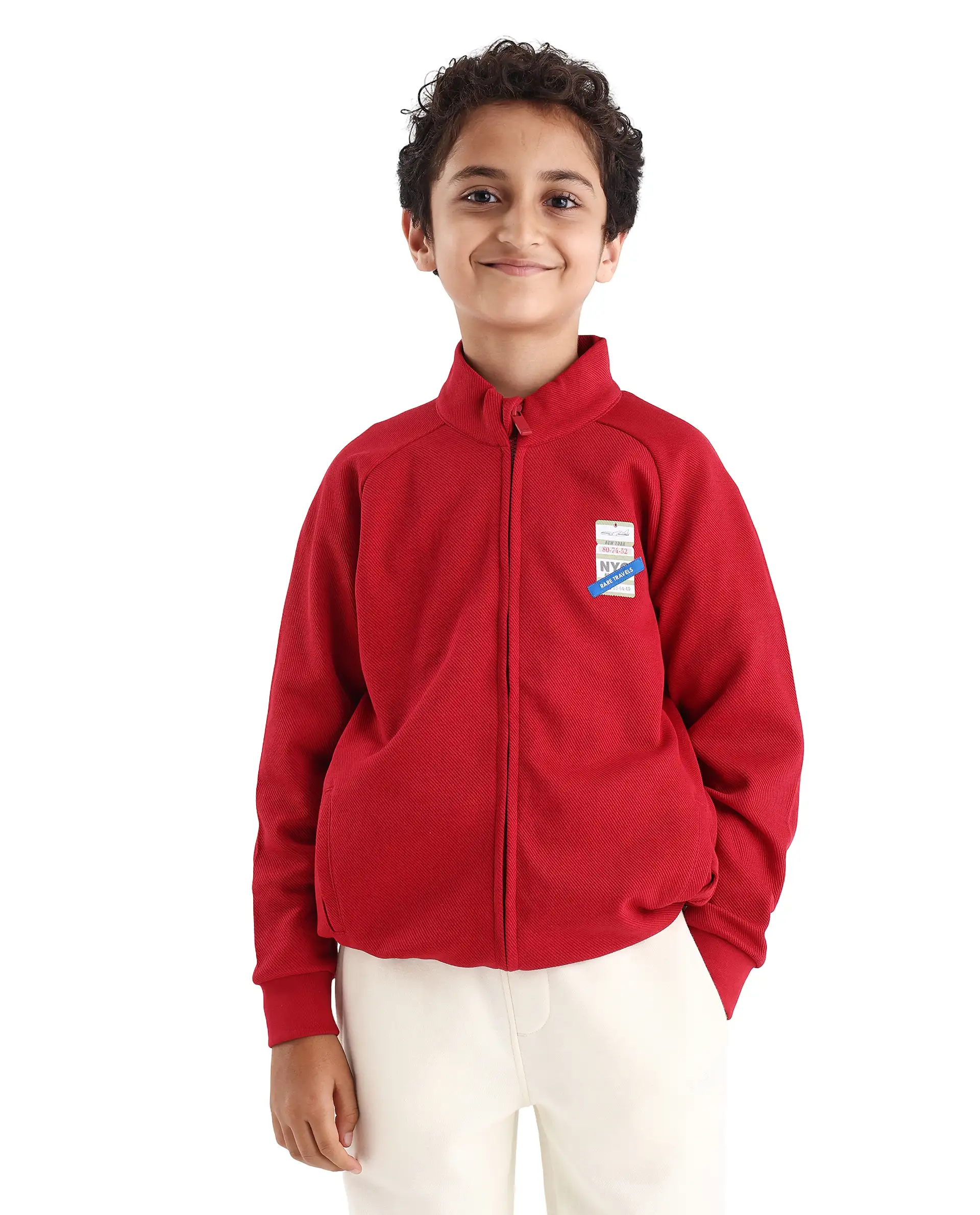 Rare Ones Kids Dane Red Cotton Turtle Neck Oversized Sweatshirt - Image 4