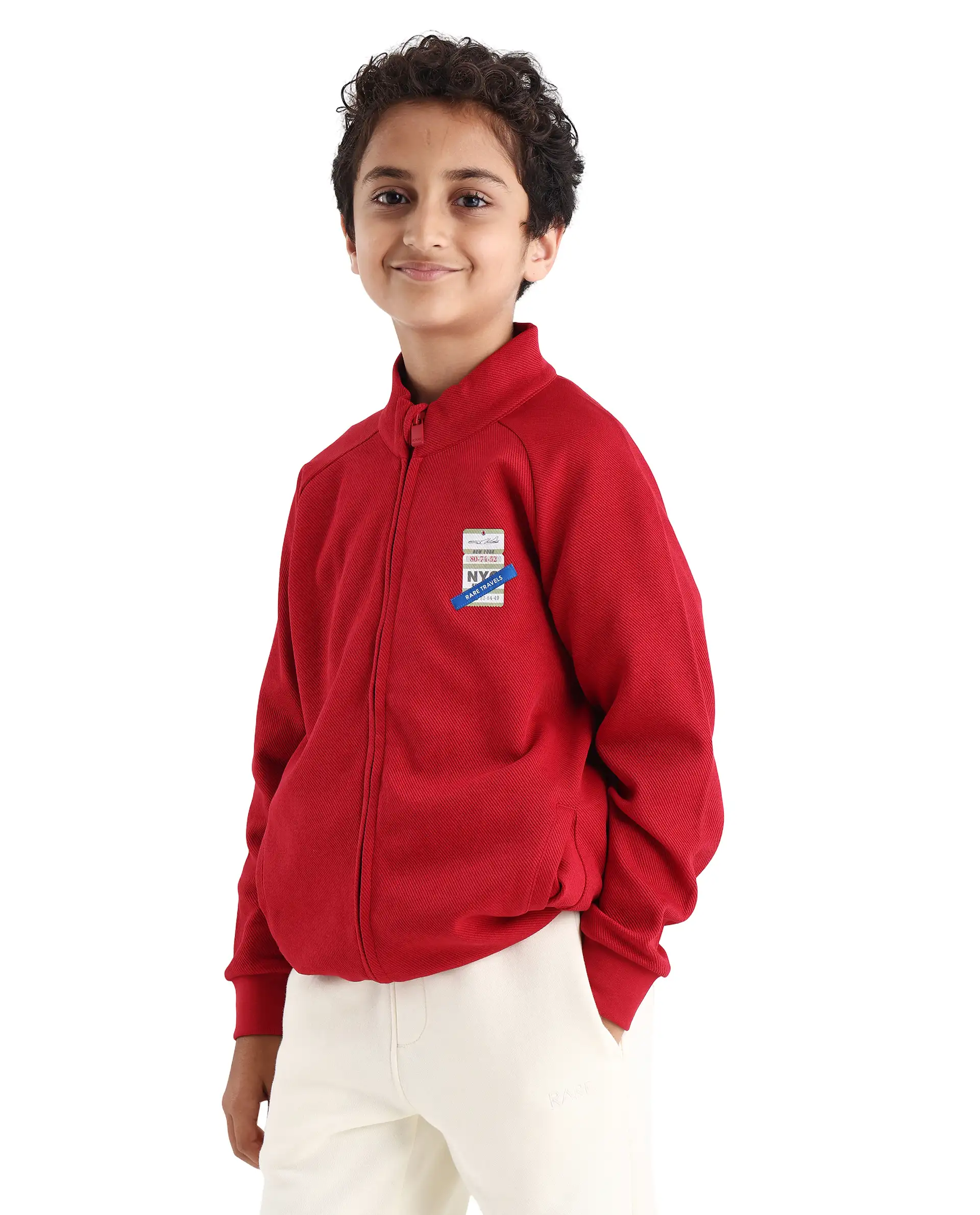 Rare Ones Kids Dane Red Cotton Turtle Neck Oversized Sweatshirt - Image 5