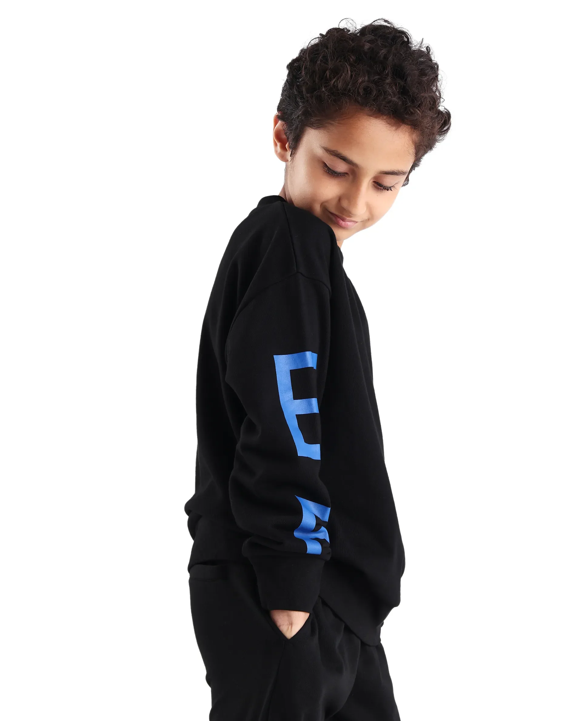 Rare Ones Kids Draw Black Cotton Pull On Crew Neck Full Sleeves Fit Sweatshirt - Image 3