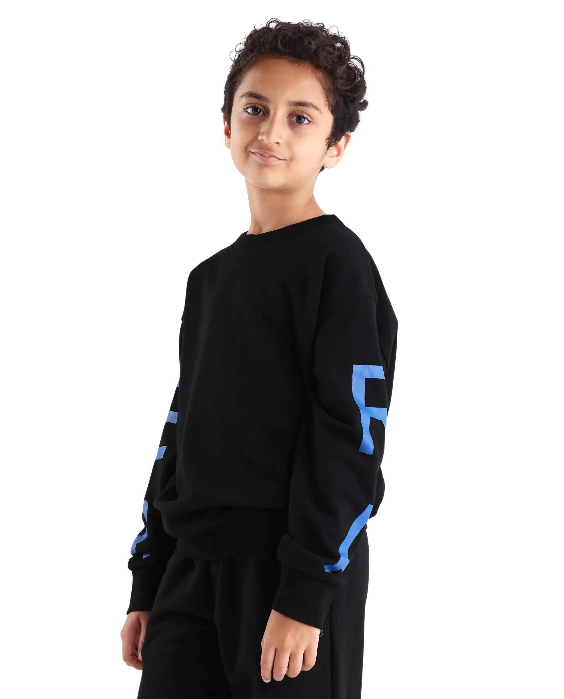 Rare Ones Kids Draw Black Cotton Pull On Crew Neck Full Sleeves Fit Sweatshirt - Image 4