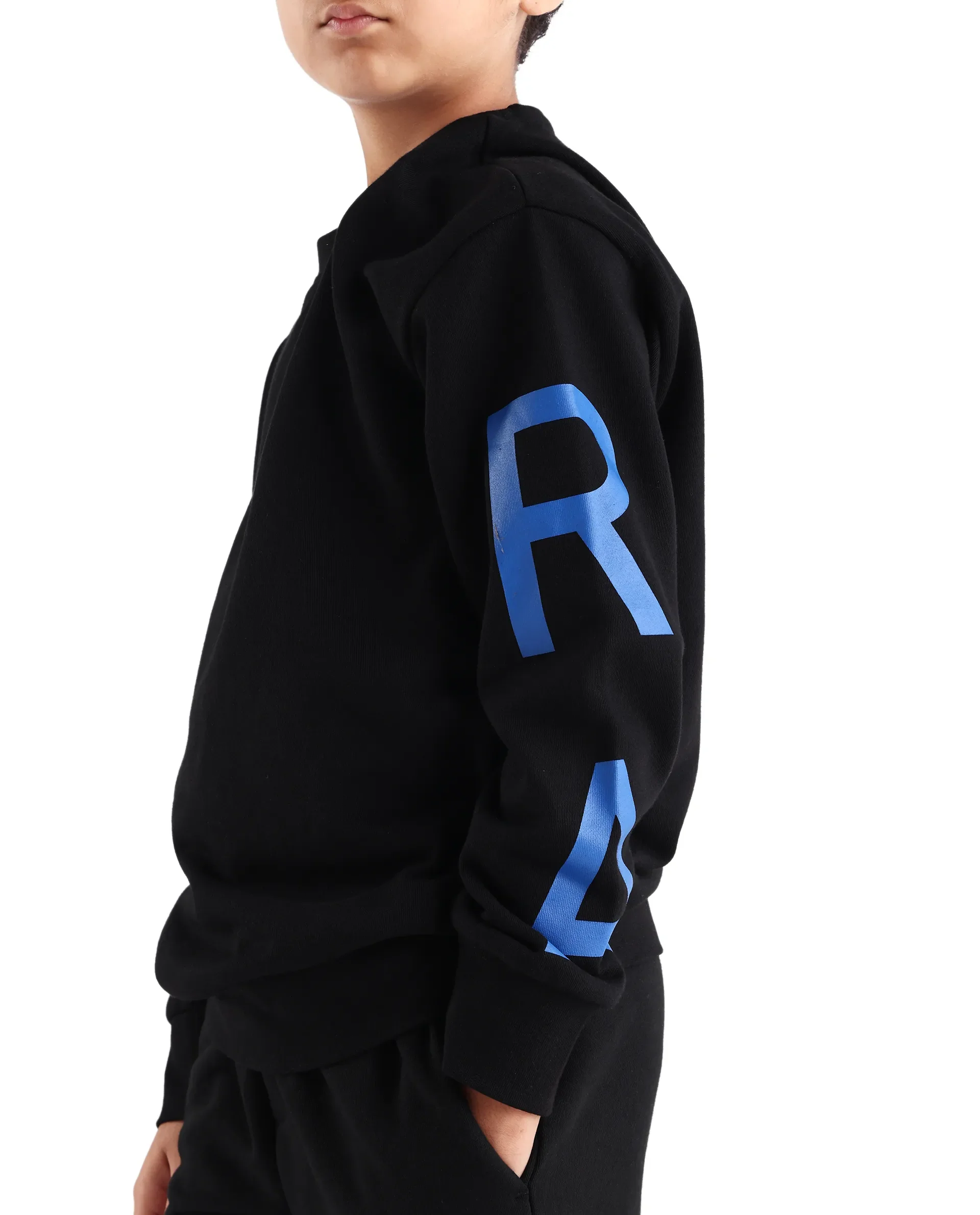Rare Ones Kids Draw Black Cotton Pull On Crew Neck Full Sleeves Fit Sweatshirt - Image 5