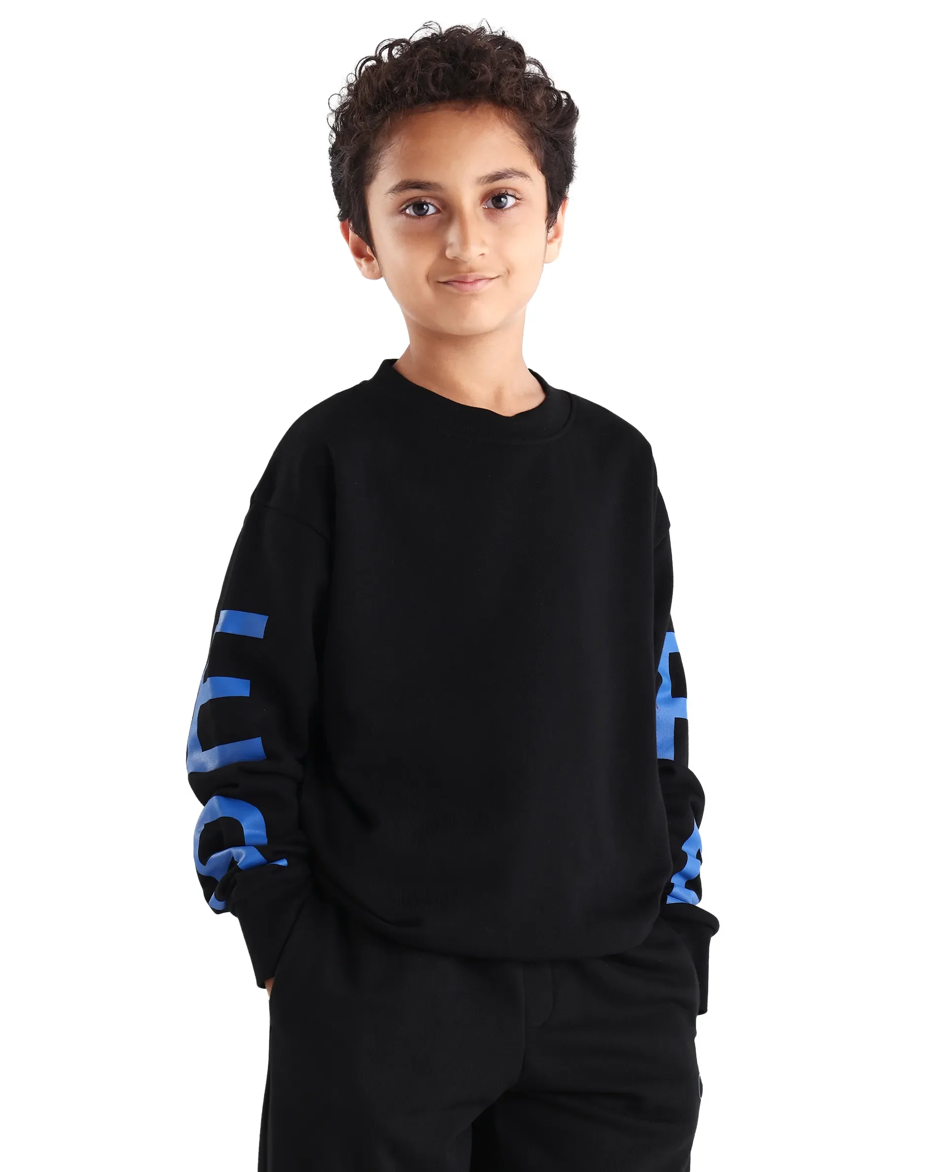 Rare Ones Kids Draw Black Cotton Pull On Crew Neck Full Sleeves Fit Sweatshirt - Image 6