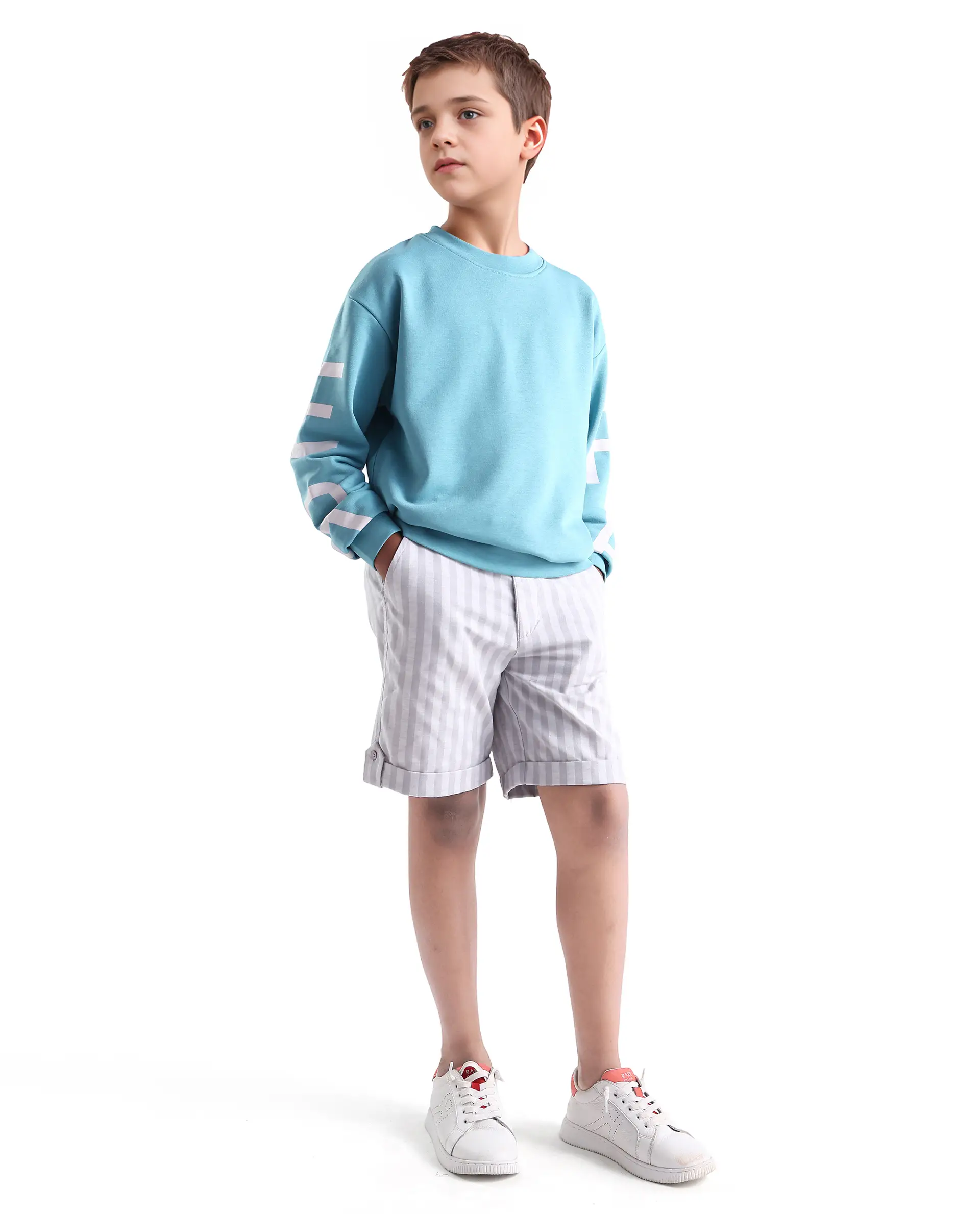 Rare Ones Kids Draw Blue Cotton Pull On Crew Neck Full Sleeves Regular Fit Sweatshirt - Image 2