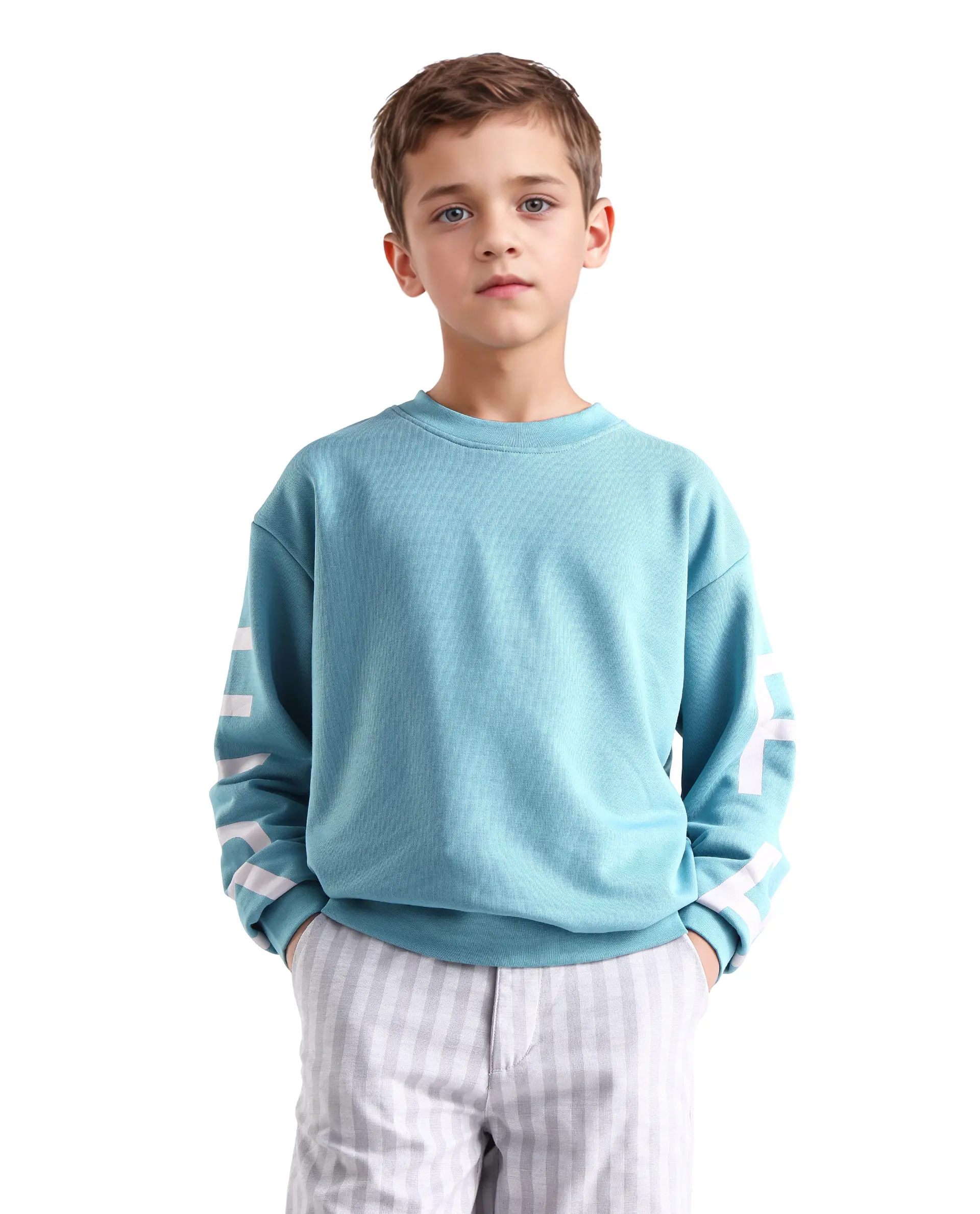 Rare Ones Kids Draw Blue Cotton Pull On Crew Neck Full Sleeves Regular Fit Sweatshirt - Image 3