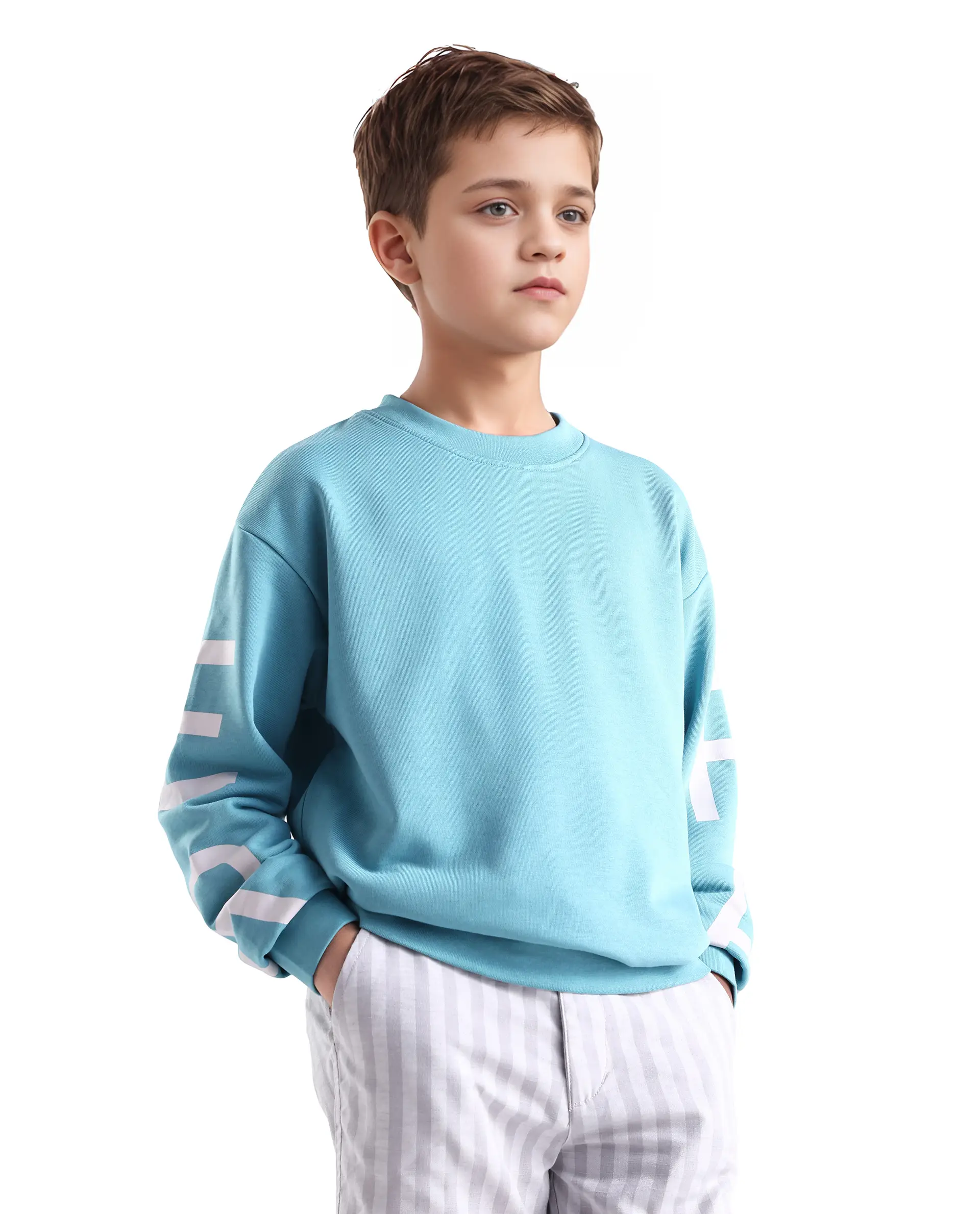 Rare Ones Kids Draw Blue Cotton Pull On Crew Neck Full Sleeves Regular Fit Sweatshirt - Image 8