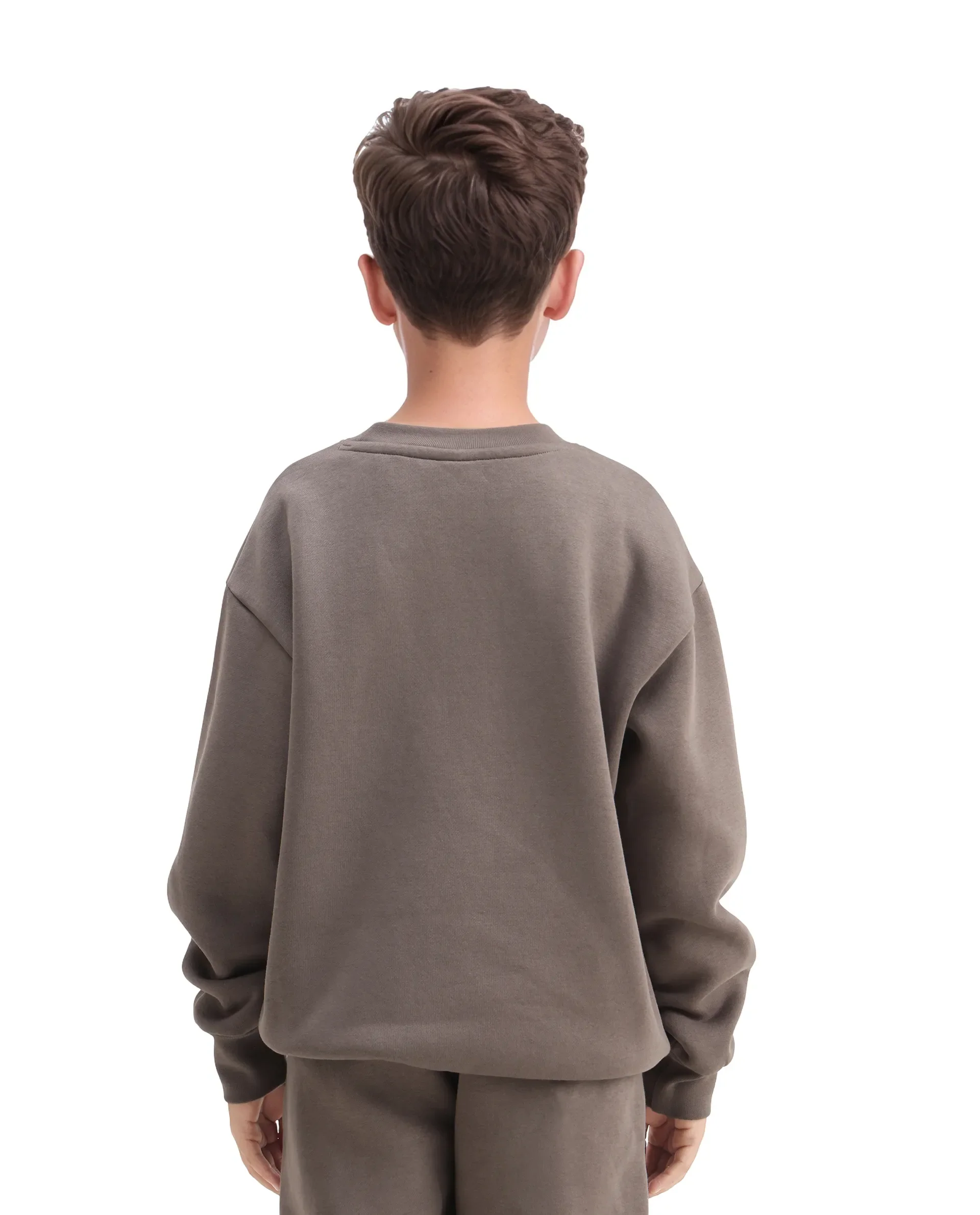 Rare Ones Kids Drew Light Grey Cotton Blend Embroidered Oversized Sweatshirt - Image 7