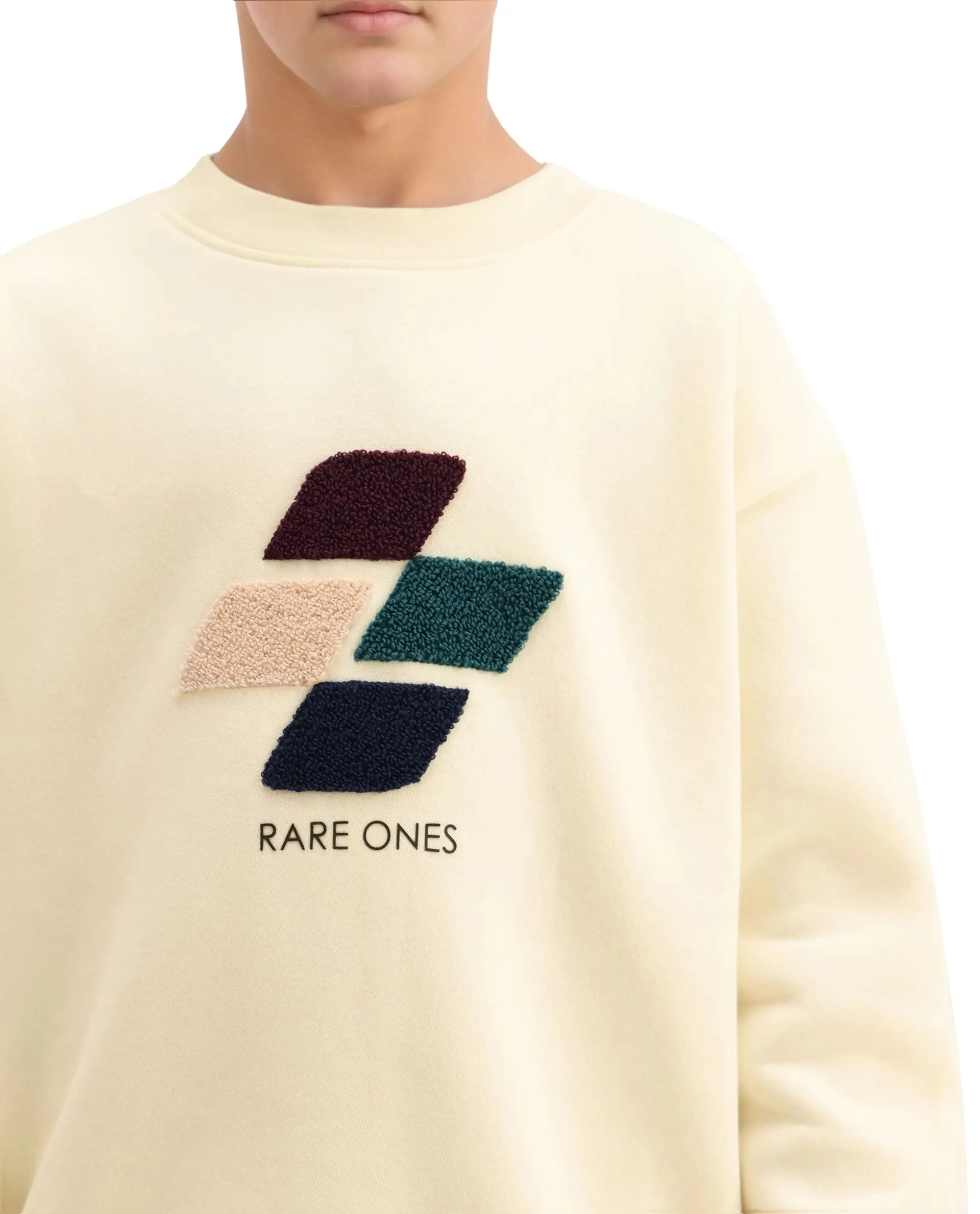 Rare Ones Kids Drew Off White Cotton Blend Embroidered Oversized Sweatshirt - Image 4