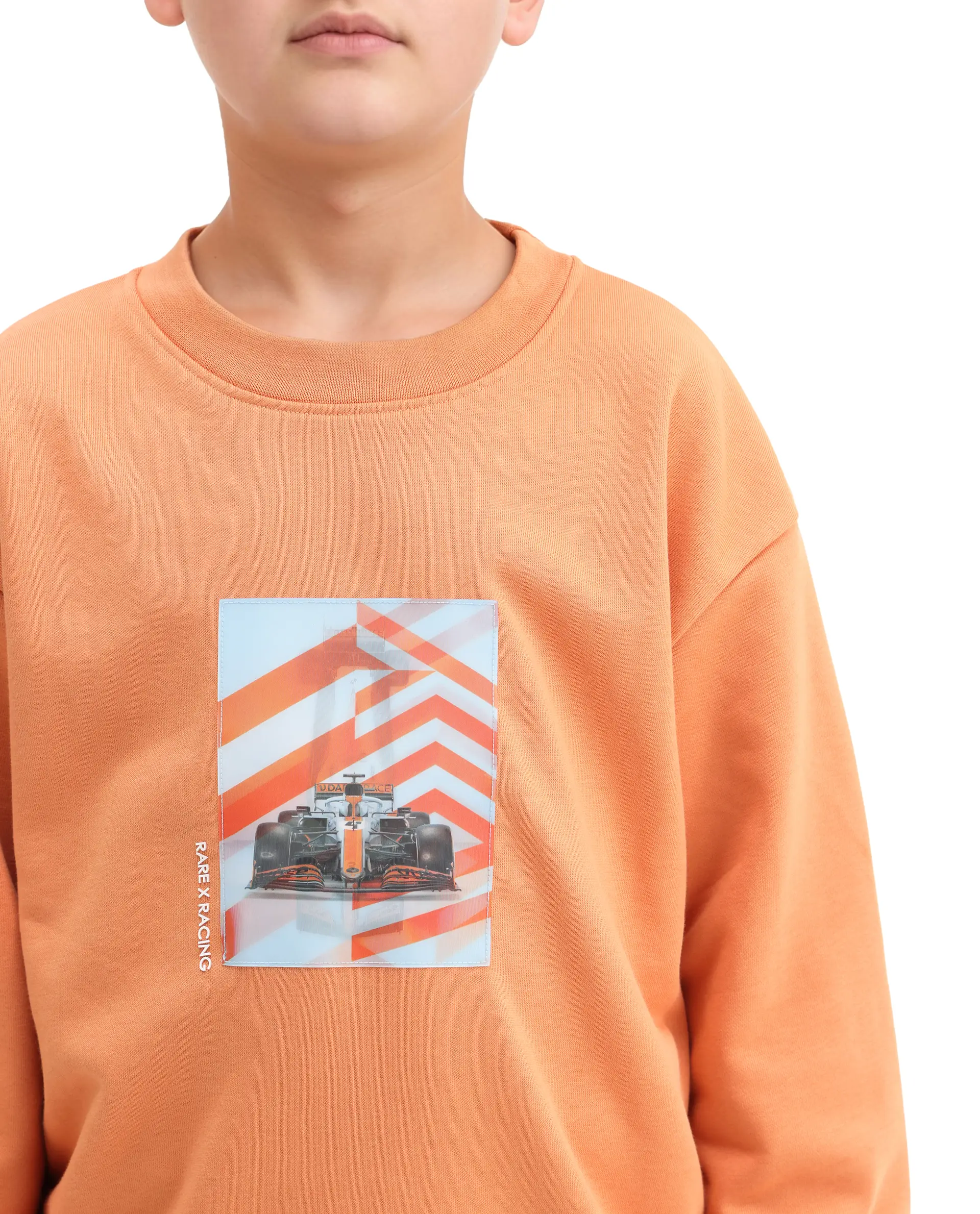 Rare Ones Kids Dune Orange Cotton Blend Sticker Print Oversized Sweatshirt - Image 4