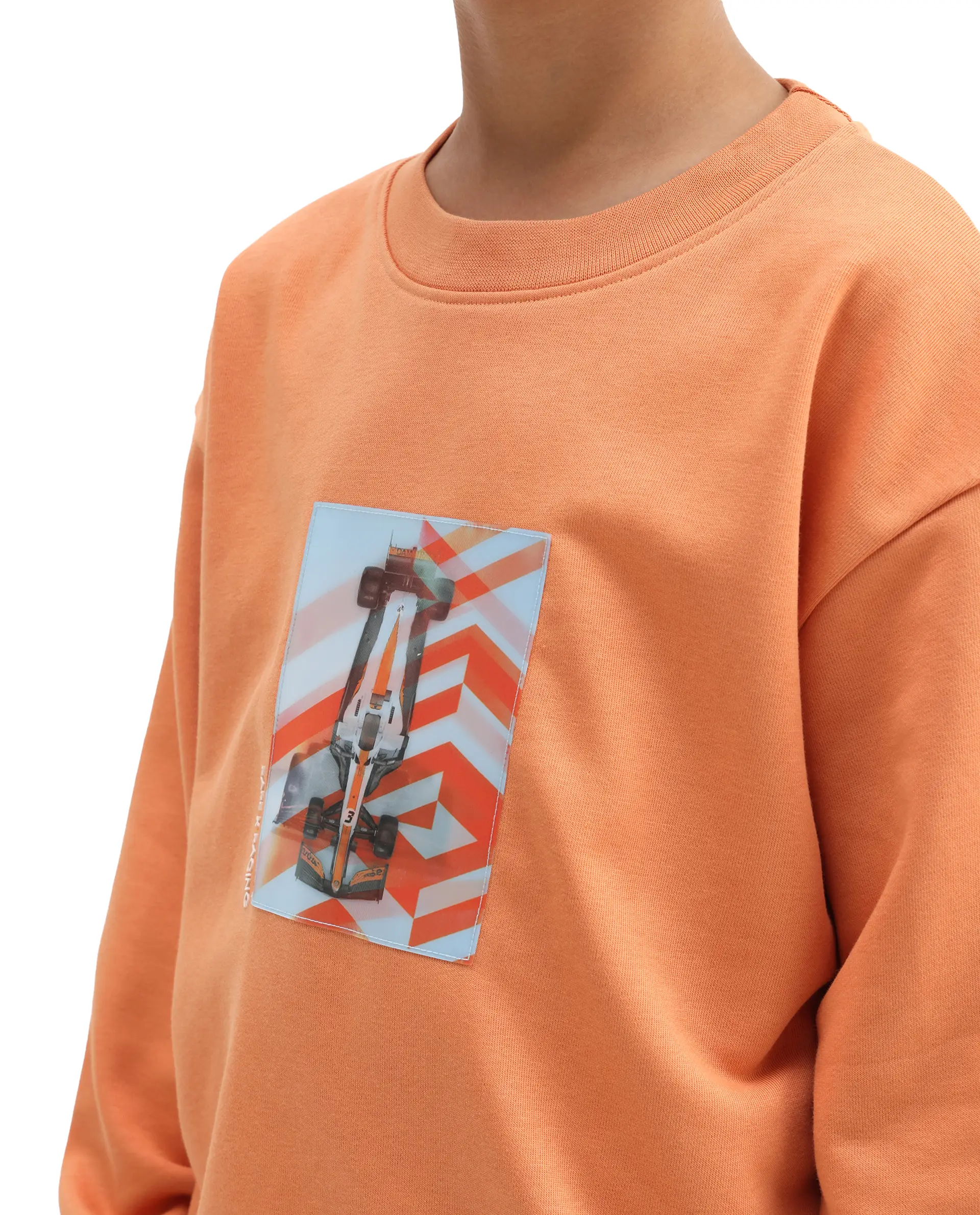 Rare Ones Kids Dune Orange Cotton Blend Sticker Print Oversized Sweatshirt - Image 5