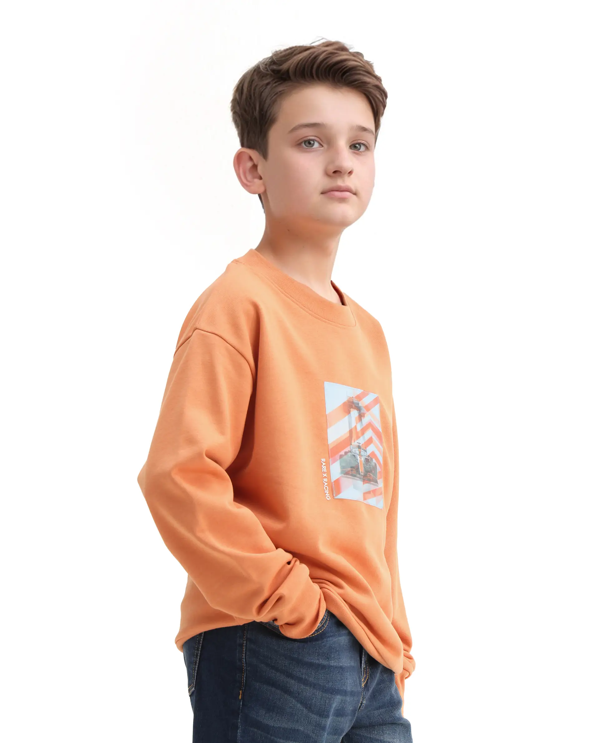 Rare Ones Kids Dune Orange Cotton Blend Sticker Print Oversized Sweatshirt - Image 6