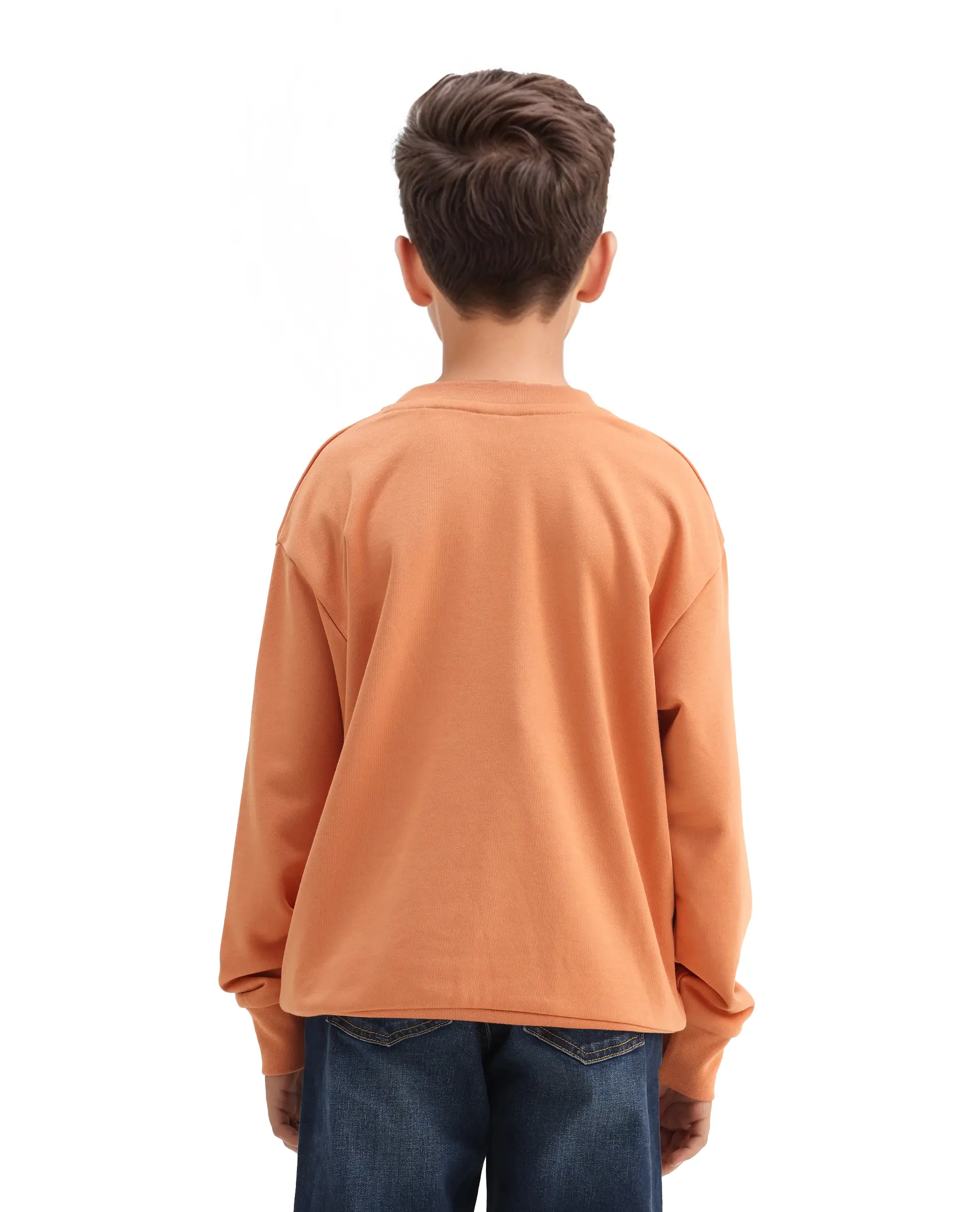 Rare Ones Kids Dune Orange Cotton Blend Sticker Print Oversized Sweatshirt - Image 8