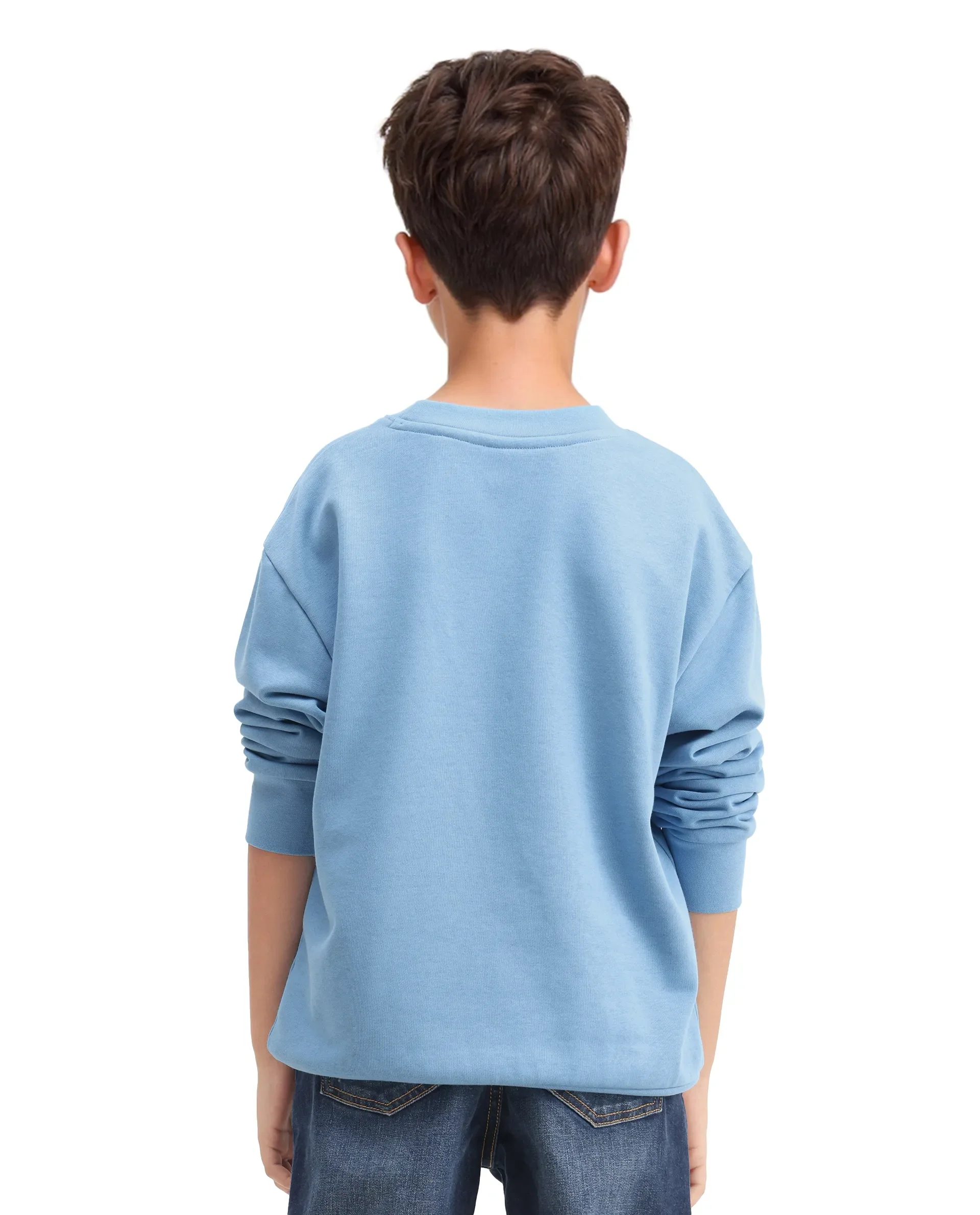 Rare Ones Kids Dune Pastel Blue Cotton Blend Sticker Print Oversized Sweatshirt - Image 8
