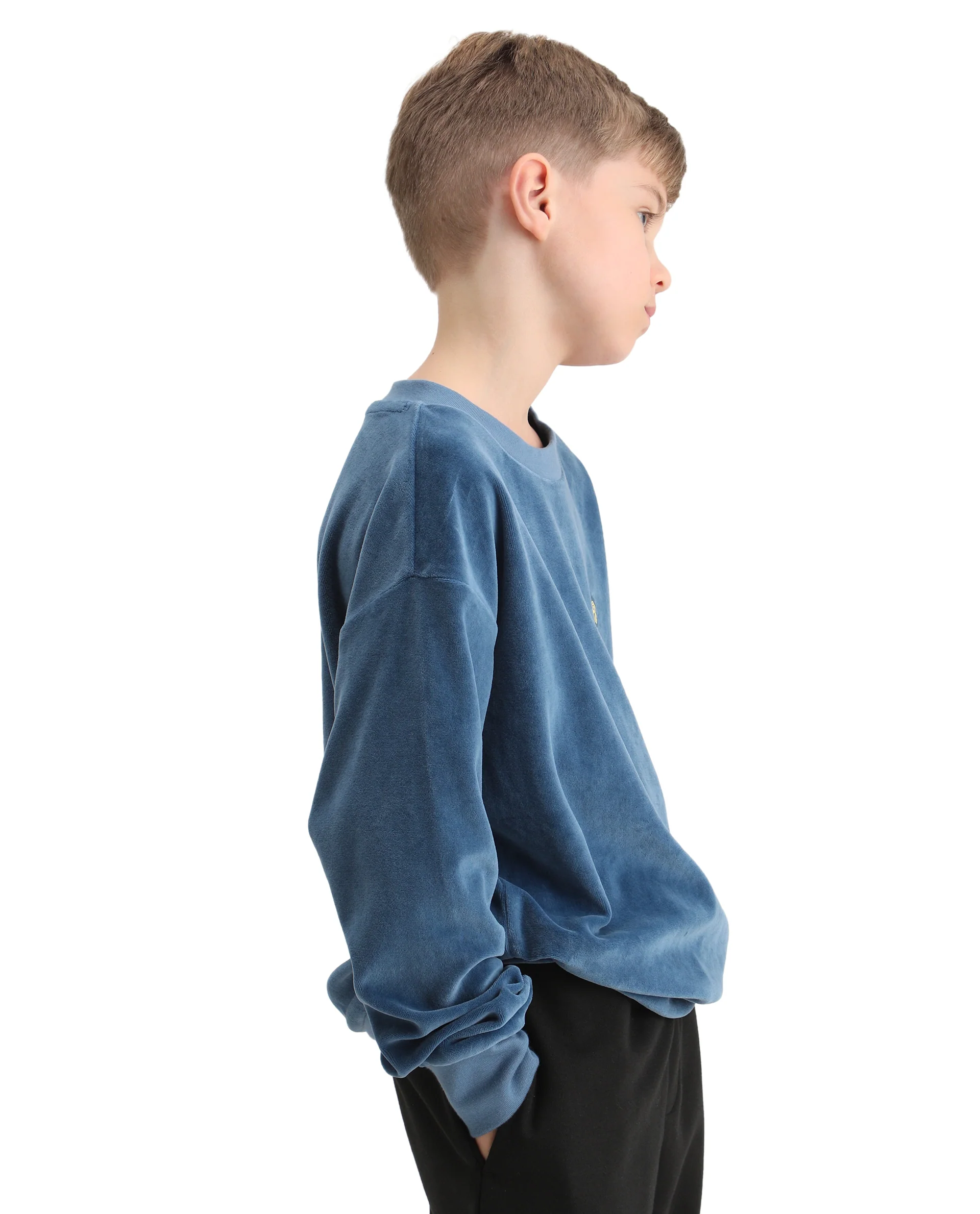 Rare Ones Kids Ellis Dusky Blue Cotton Pull On Crew Neck Full Sleeves Boxy Fit Sweatshirt - Image 7