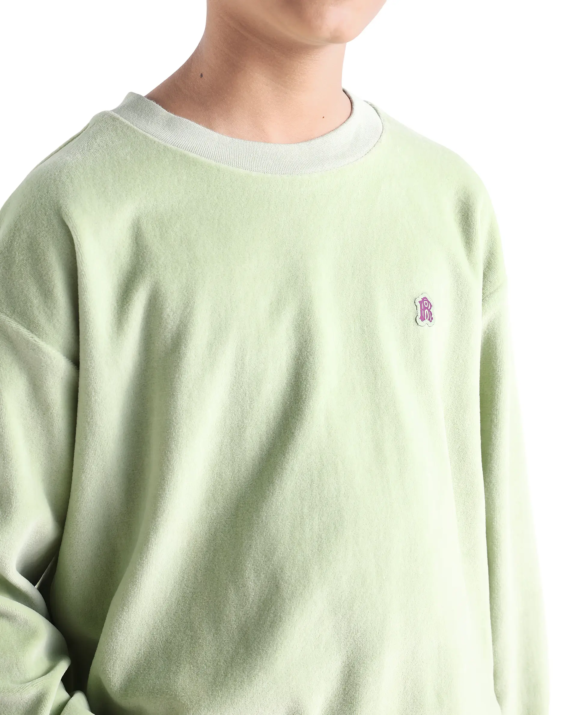 Rare Ones Kids Ellis Light Green Cotton Pull On Crew Neck Full Sleeves Fit Sweatshirt - Image 3