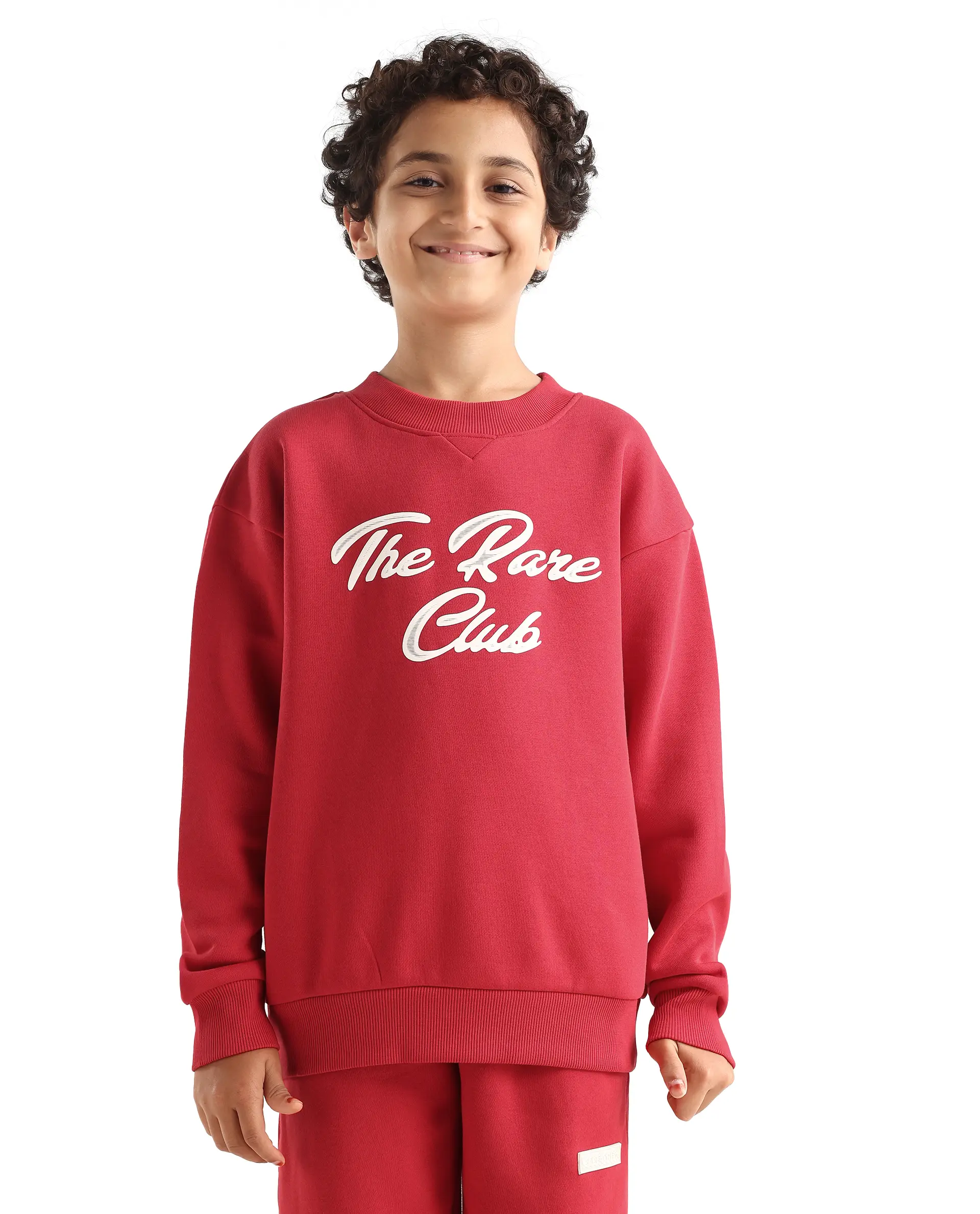Rare Ones Kids Fabio Dark Red Cotton Blend Pull-On Closure Graphic Print Full Sleeves Boxy Sweatshirt - Image 3