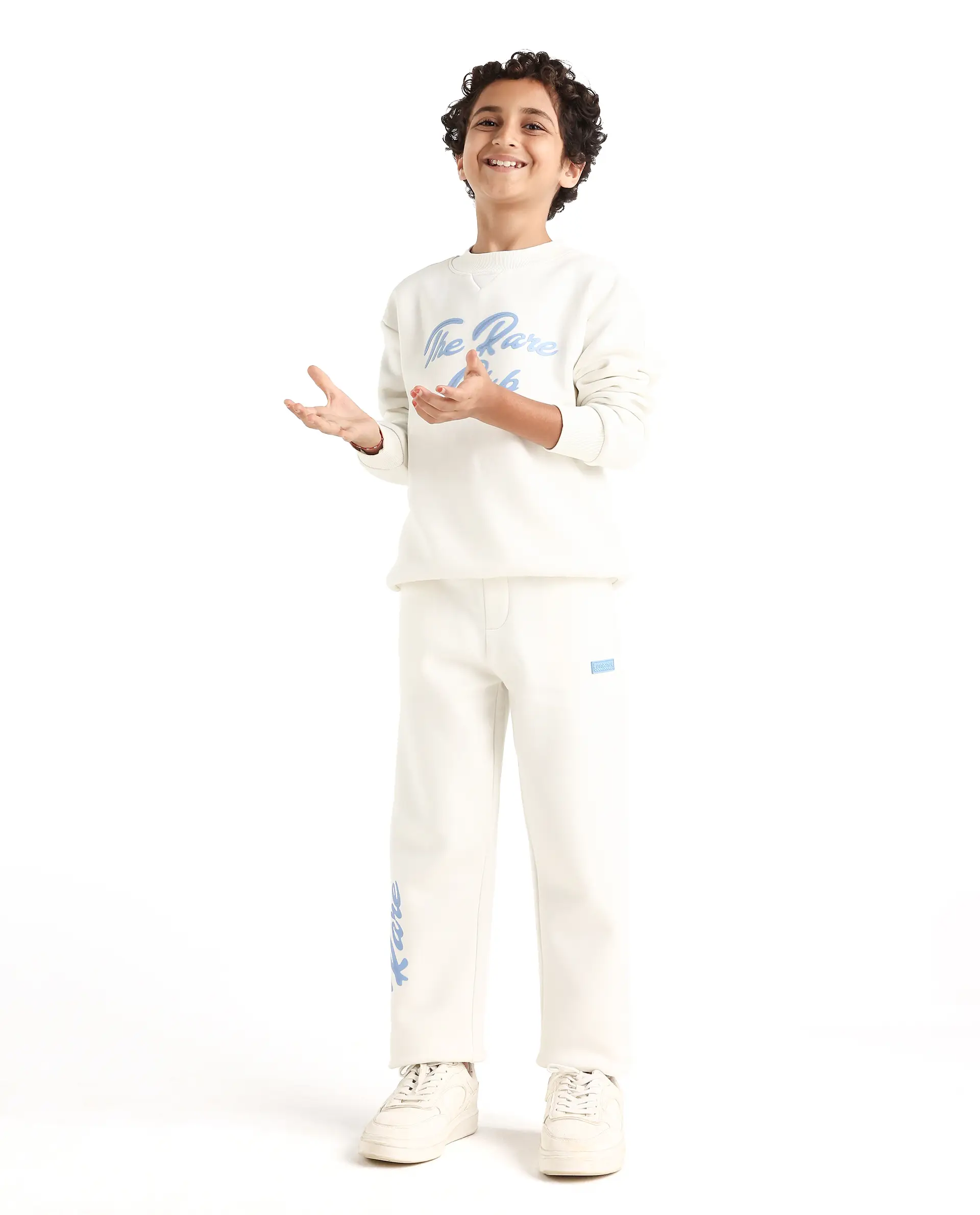 Rare Ones Kids Fabio Off White Cotton Blend Pull-On Closure Graphic Print Full Sleeves Boxy Sweatshirt - Image 2