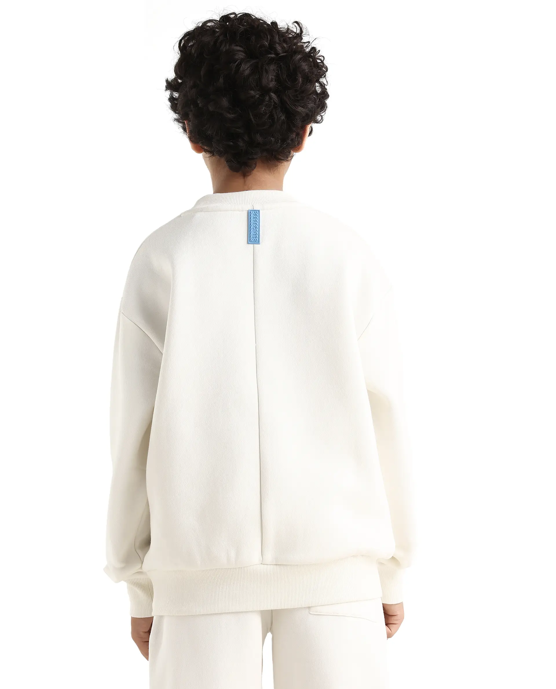 Rare Ones Kids Fabio Off White Cotton Blend Pull-On Closure Graphic Print Full Sleeves Boxy Sweatshirt - Image 7