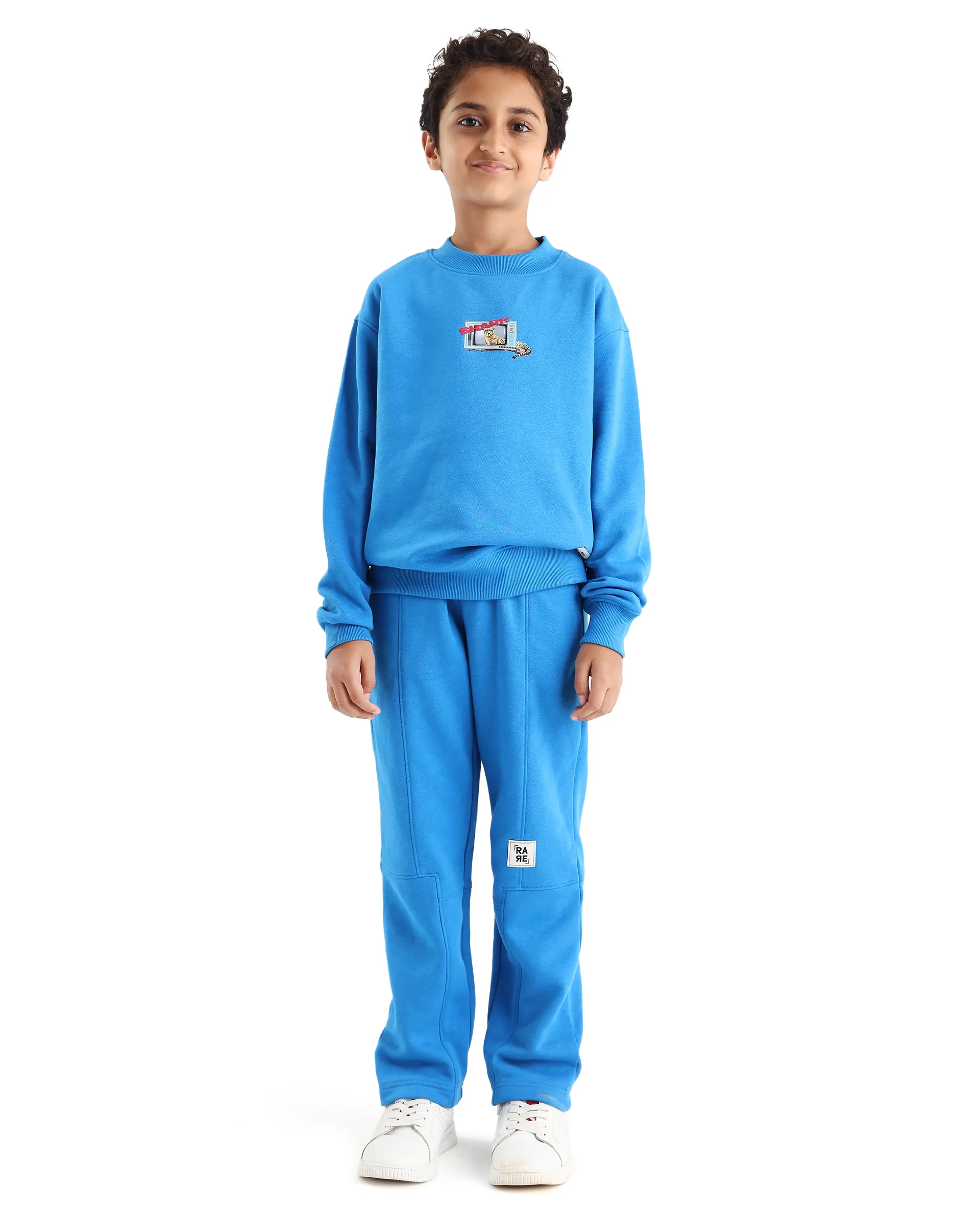 Rare Ones Kids Henry Dark Blue Cotton Blend Graphic Print Oversized Sweatshirt - Image 2