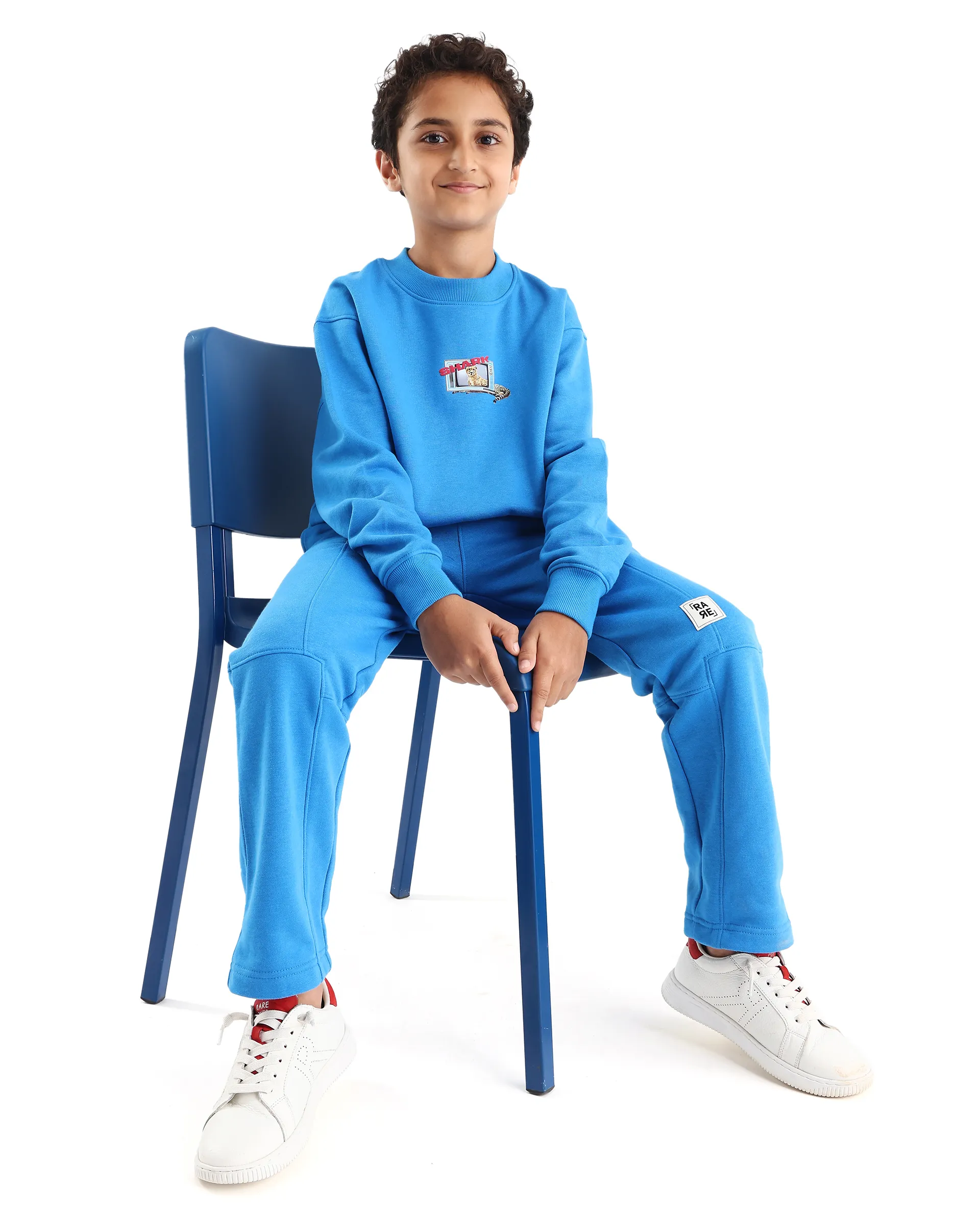 Rare Ones Kids Henry Dark Blue Cotton Blend Graphic Print Oversized Sweatshirt - Image 5